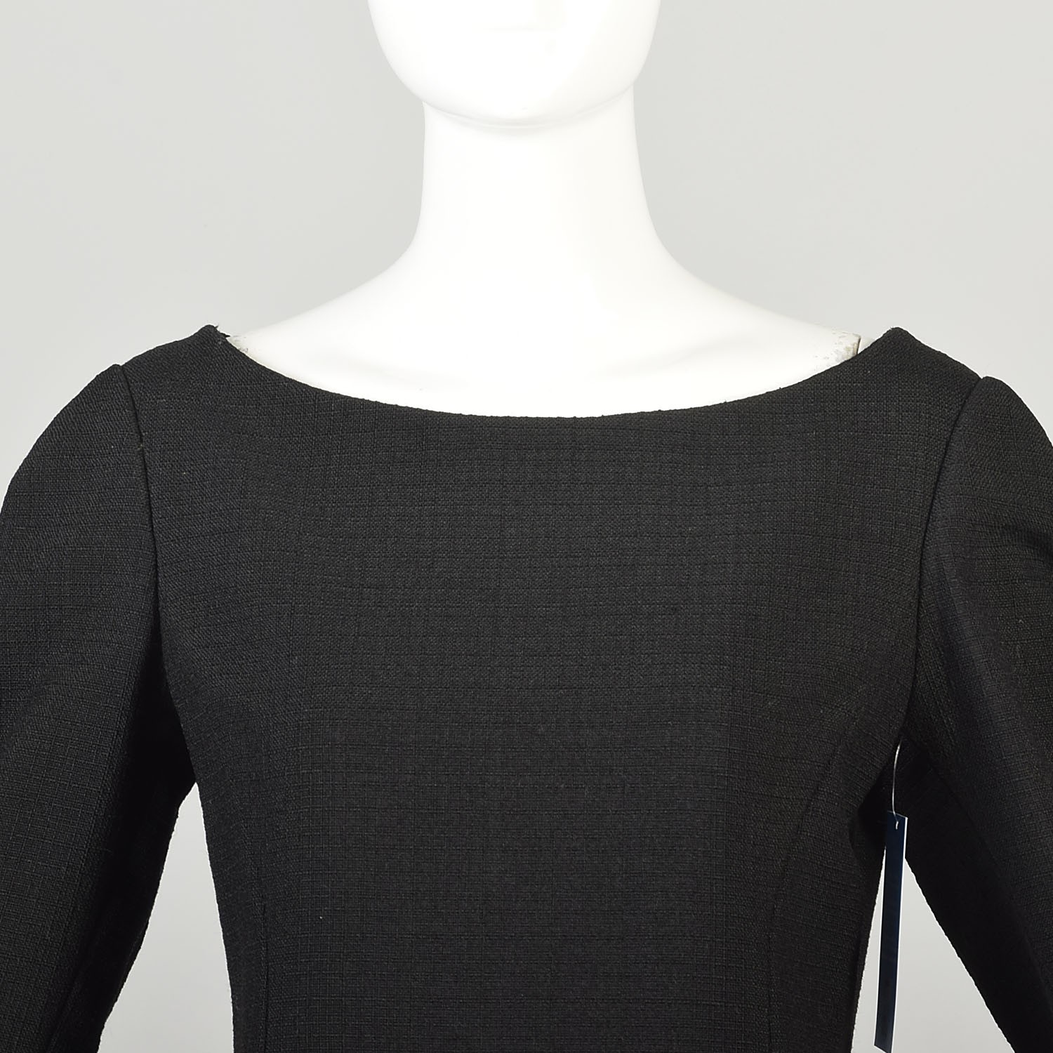Medium 1960s Galanos Designer LBD Little Black Dress Buttoned Back Chic Classic