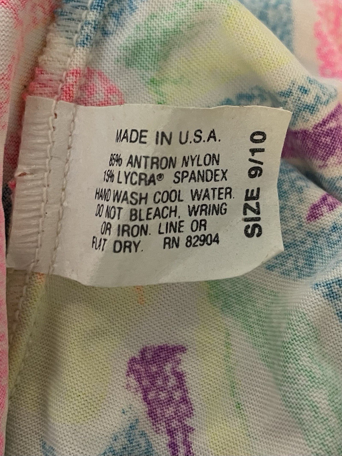 Vtg Late 1980’s /1990’s Swimsuit Neon Island Floral Retro Junior’s 9/10 Medium