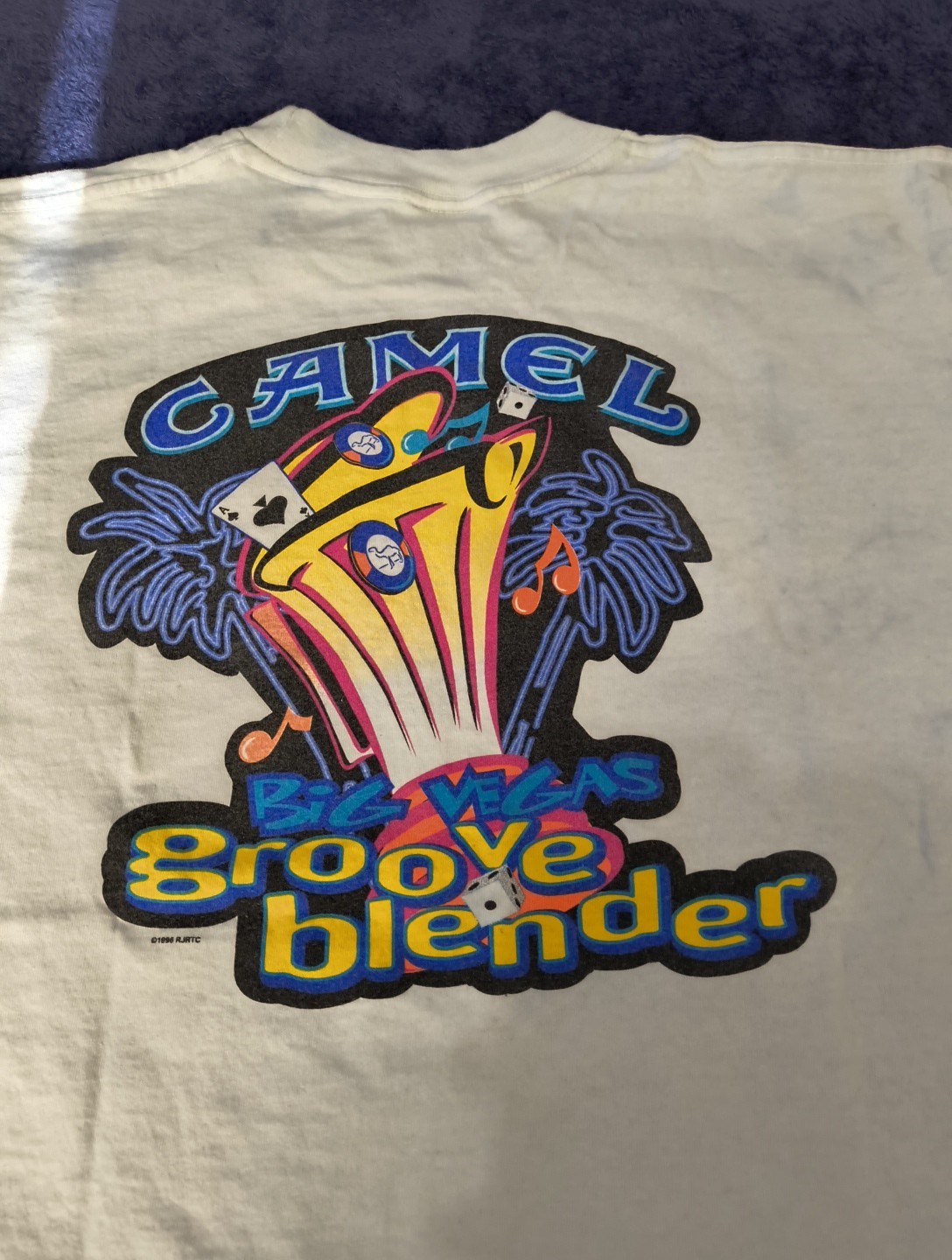 Nos Vintage 1990s CAMEL Groove Blender Big Vegas Sided Pocket T Shirt XL Tie Die