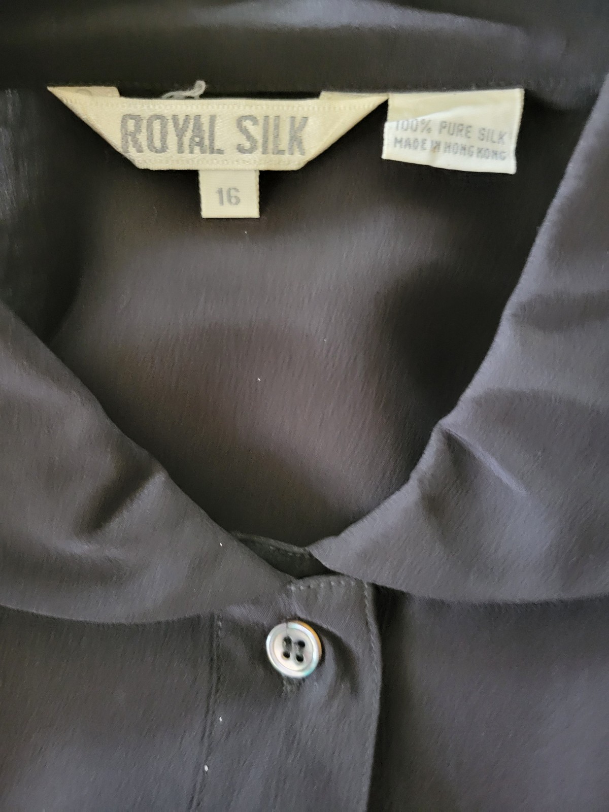 Vtg Royal Silk + others 100% SILK: 1 Dress sz 16, 4 Blouses sz 16,XL one owner