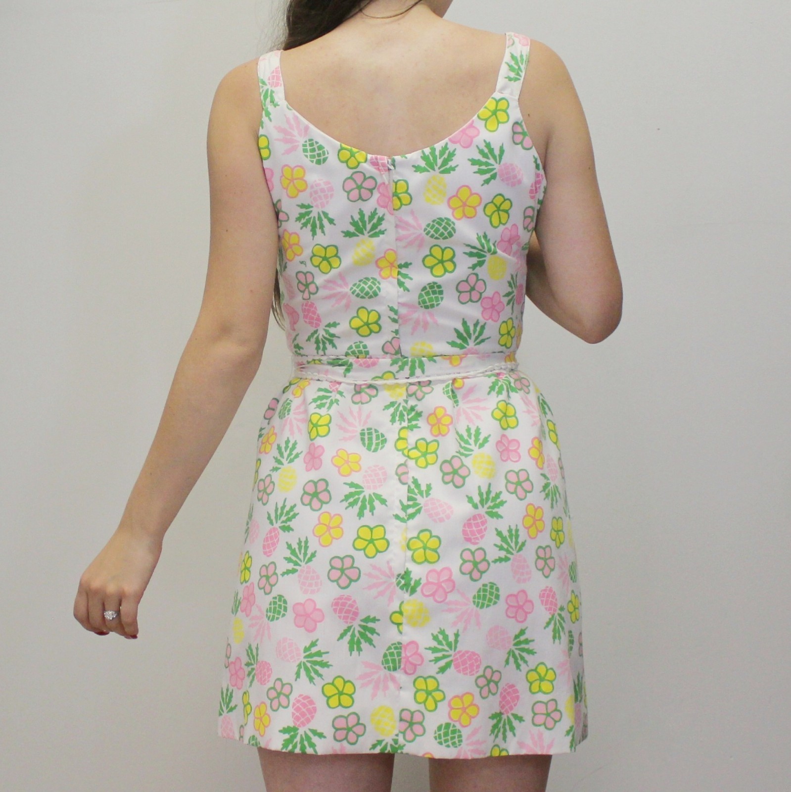Vintage 60s Funky Floral Patterned Mod Belted Mini Dress by The Vested Gentress