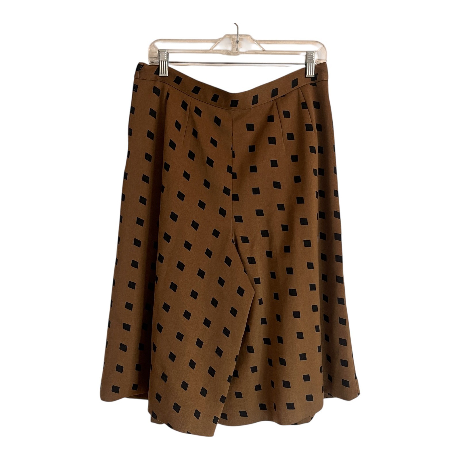 Giorgio Armani Vtg Wool Culottes Diamond Print Wide Leg Shorts IT 48 / Waist 30