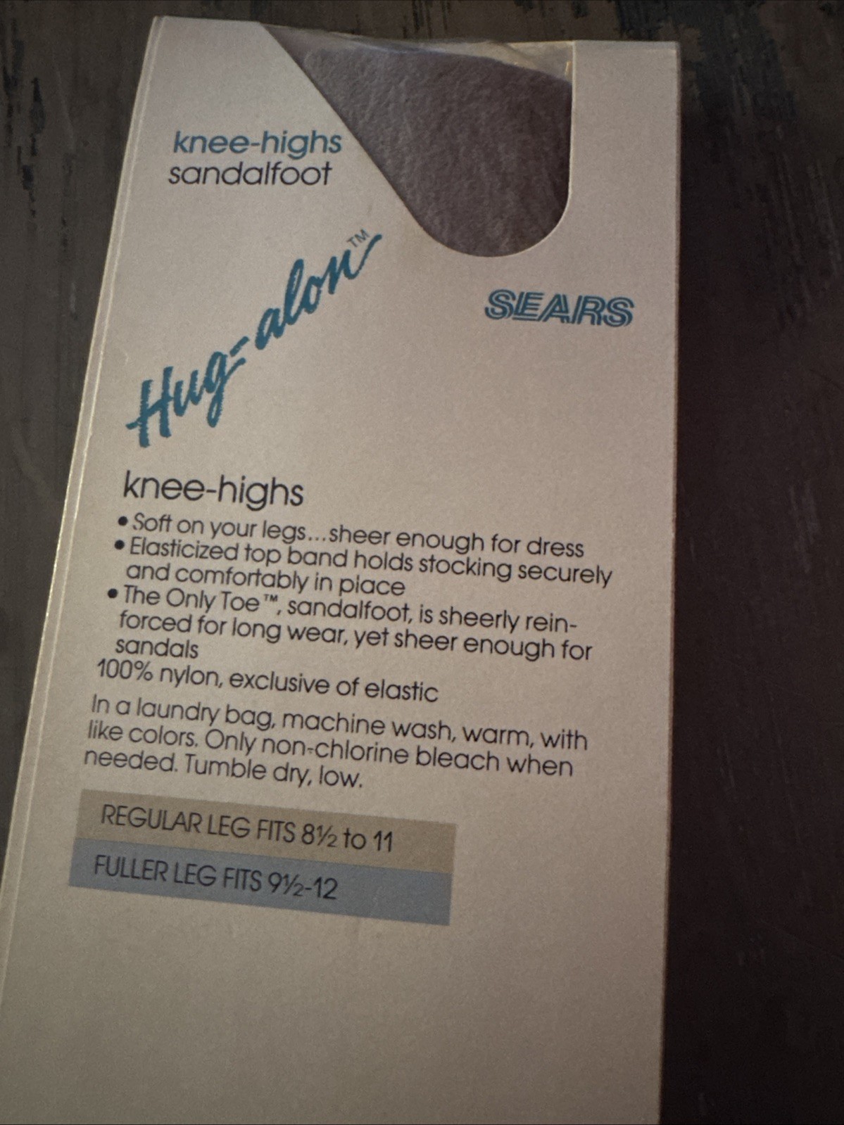 New Vintage Sears Hug-Alon Knee-Highs Day Sheers 2 Pair Dove Grey Regular Leg T