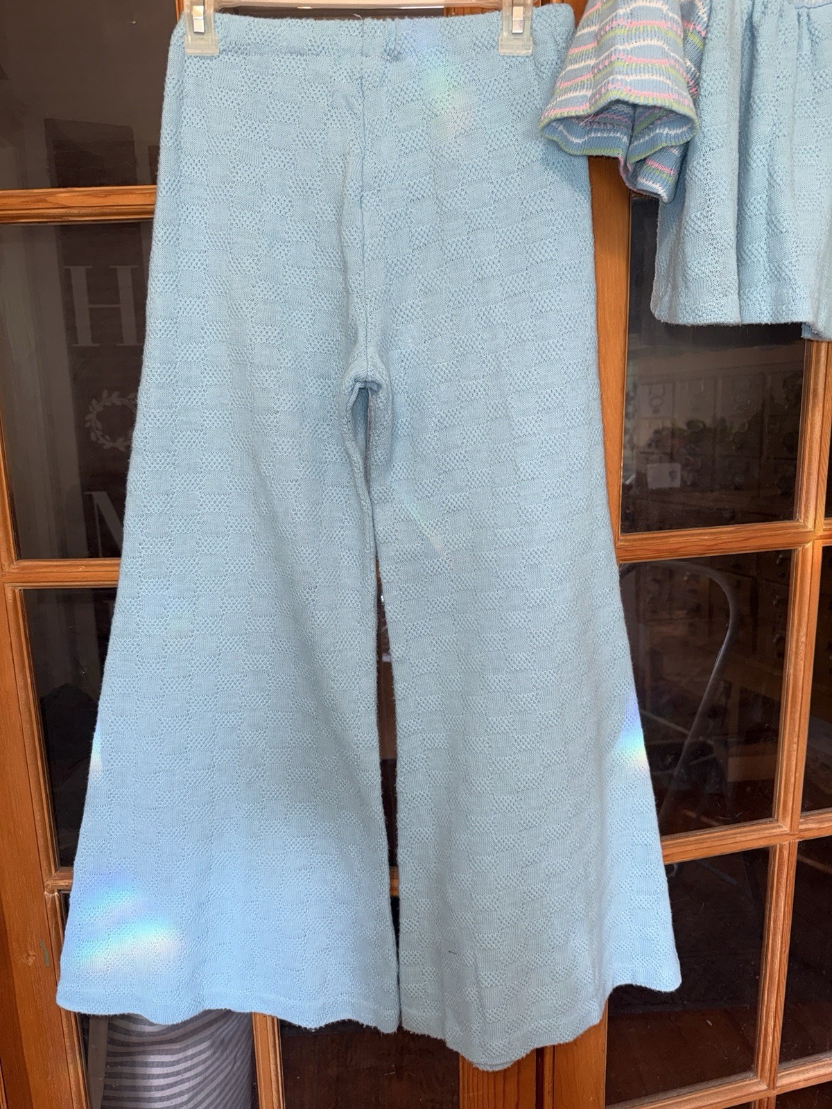 1960s Dale of California Angel Wing Crop Baby Doll Elephant Bell Bottom Pant Set