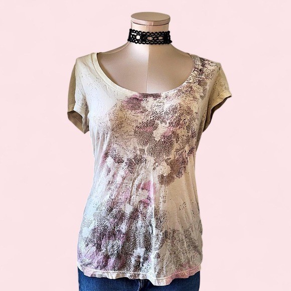 Vintage Calvin Klein soft cream cap sleeve top