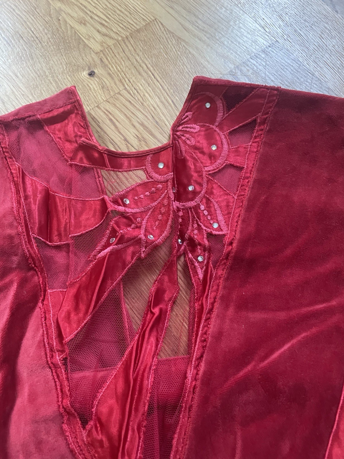 Repro 50s Velvet Dress Dark Red Size (36-)38 Dress