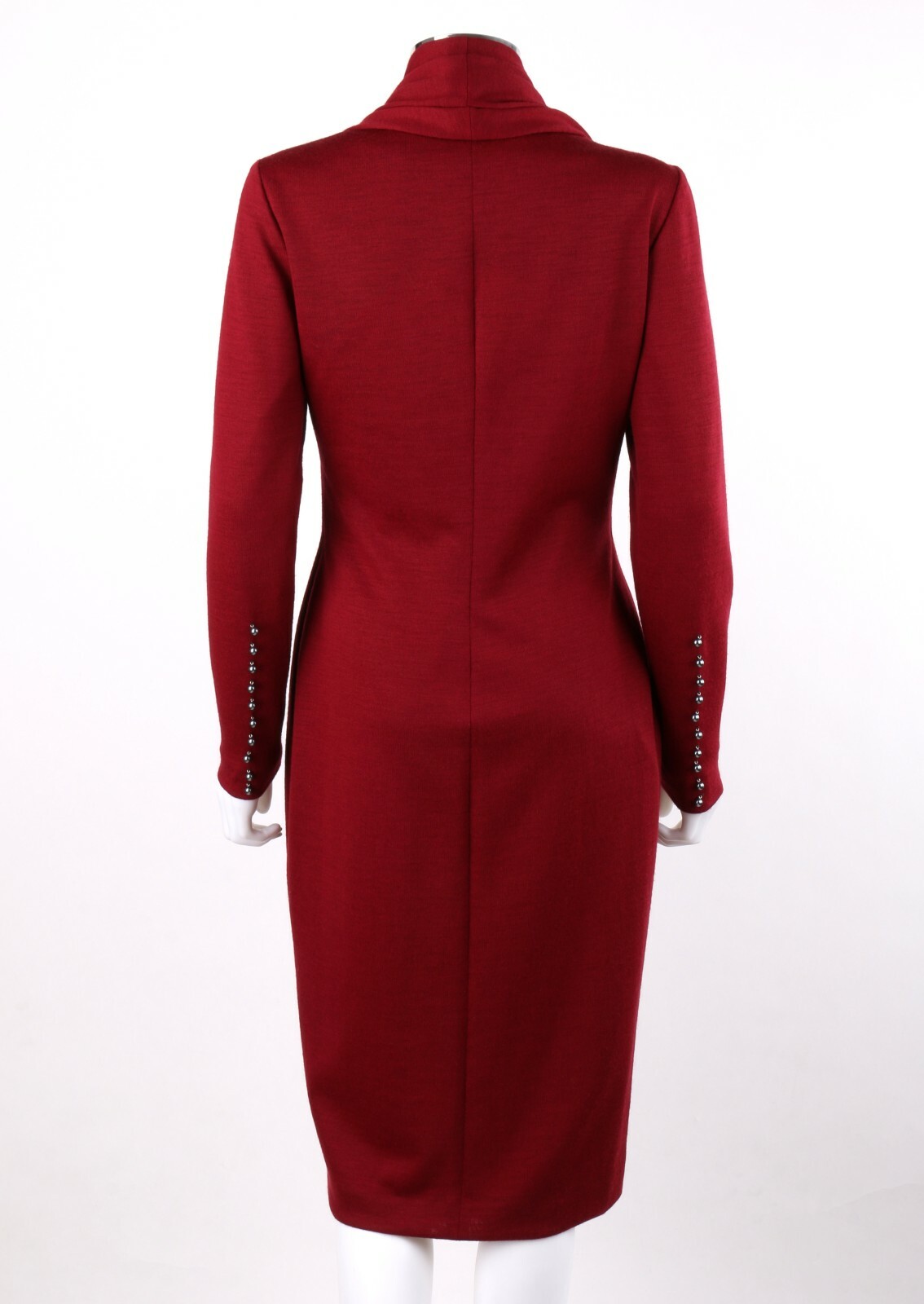 GIVENCHY Couture A/W 1998 ALEXANDER McQUEEN Ruby Red Wool Button Front Dress