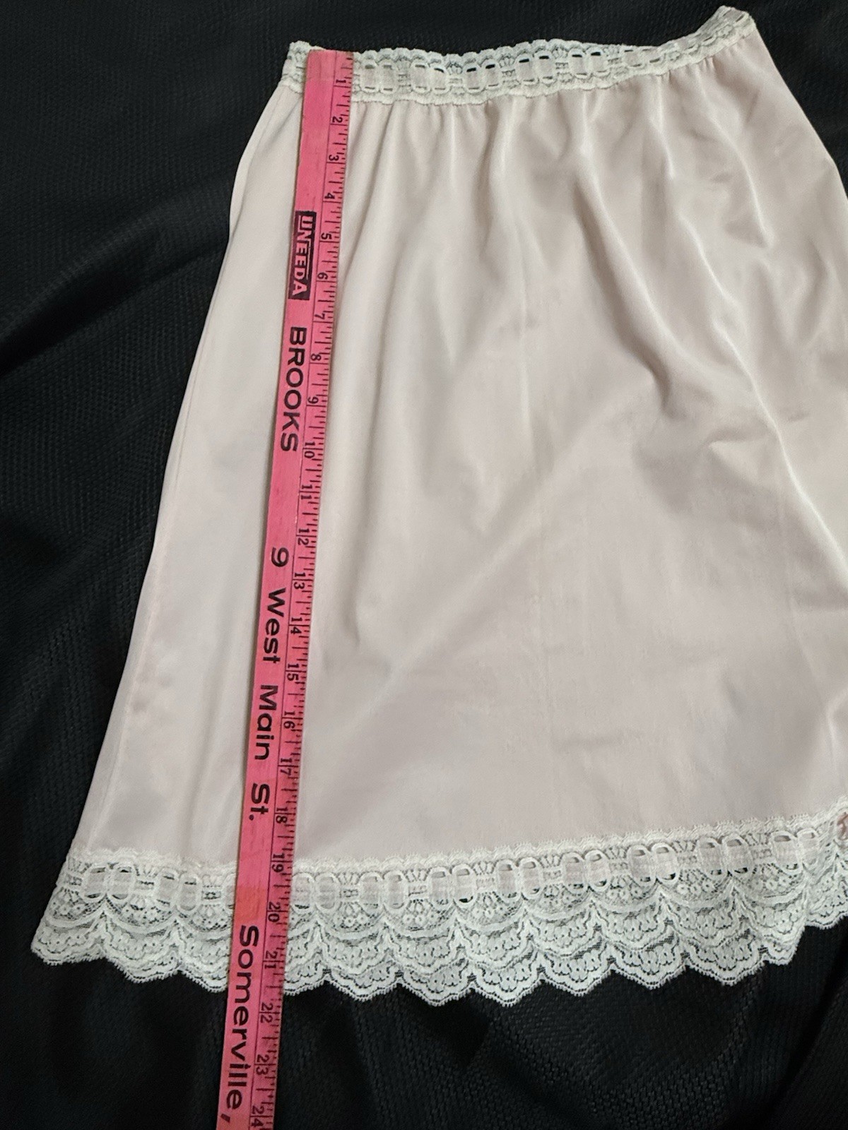 Vtg Olga Half Slip Camisole Cami Top Set Secret Hug Lace Band Pink White S 32 34