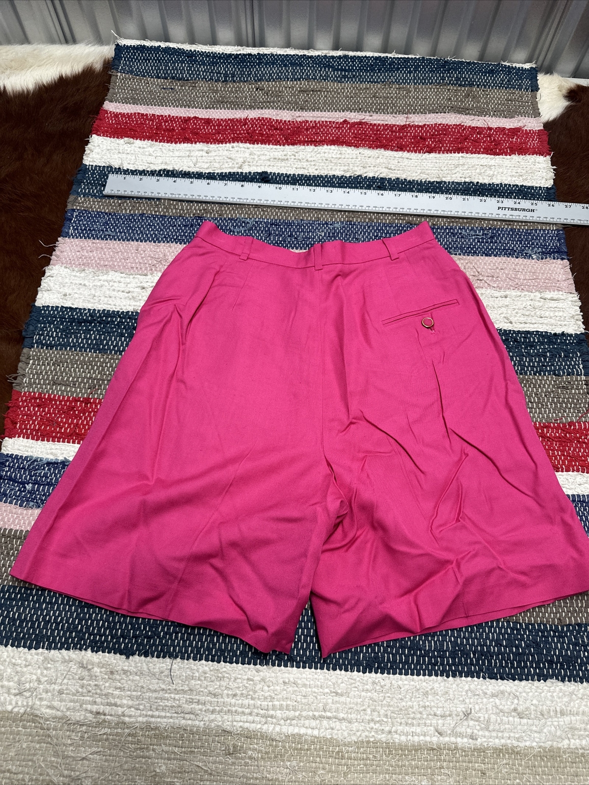 Liz Claiborne Collection Pink High-Waist Rise Pleated Belt Loops Women’s 8 28×7”