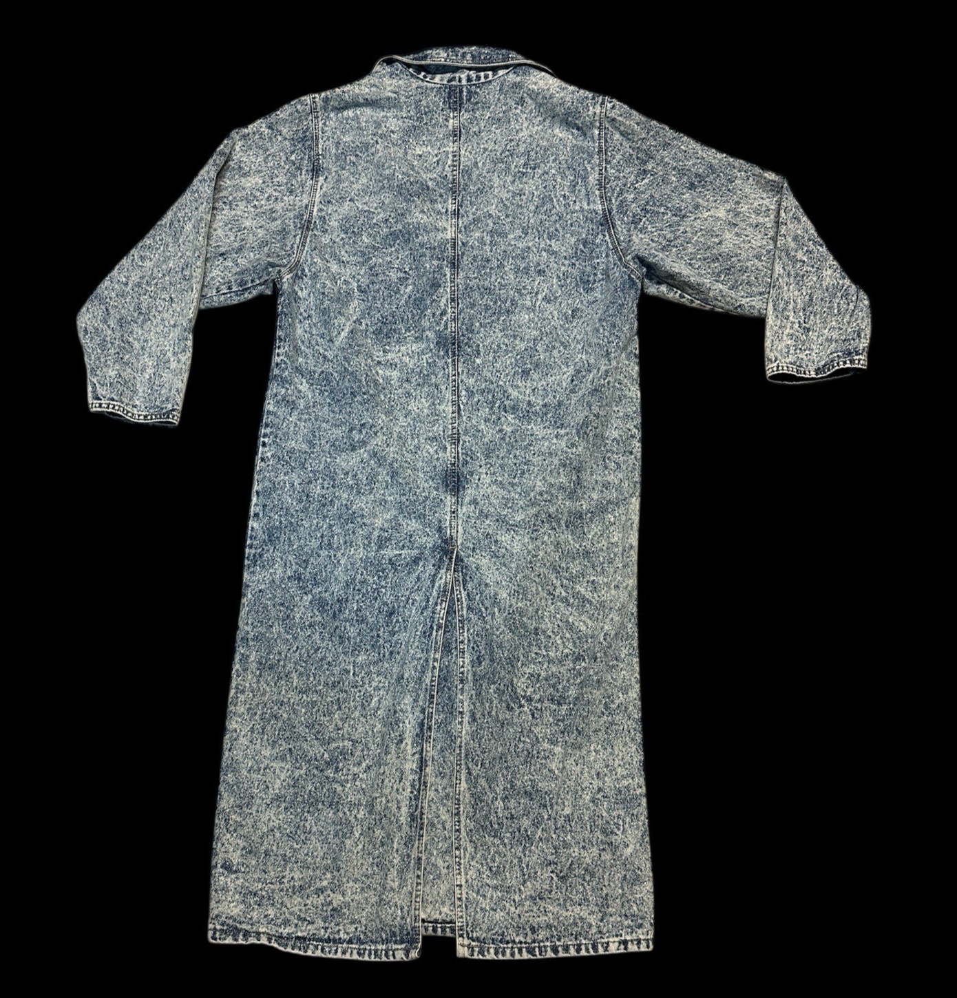 Pamela Denim Trench Coat Acid Washed Size Medium USA Vintage 1980s 90s