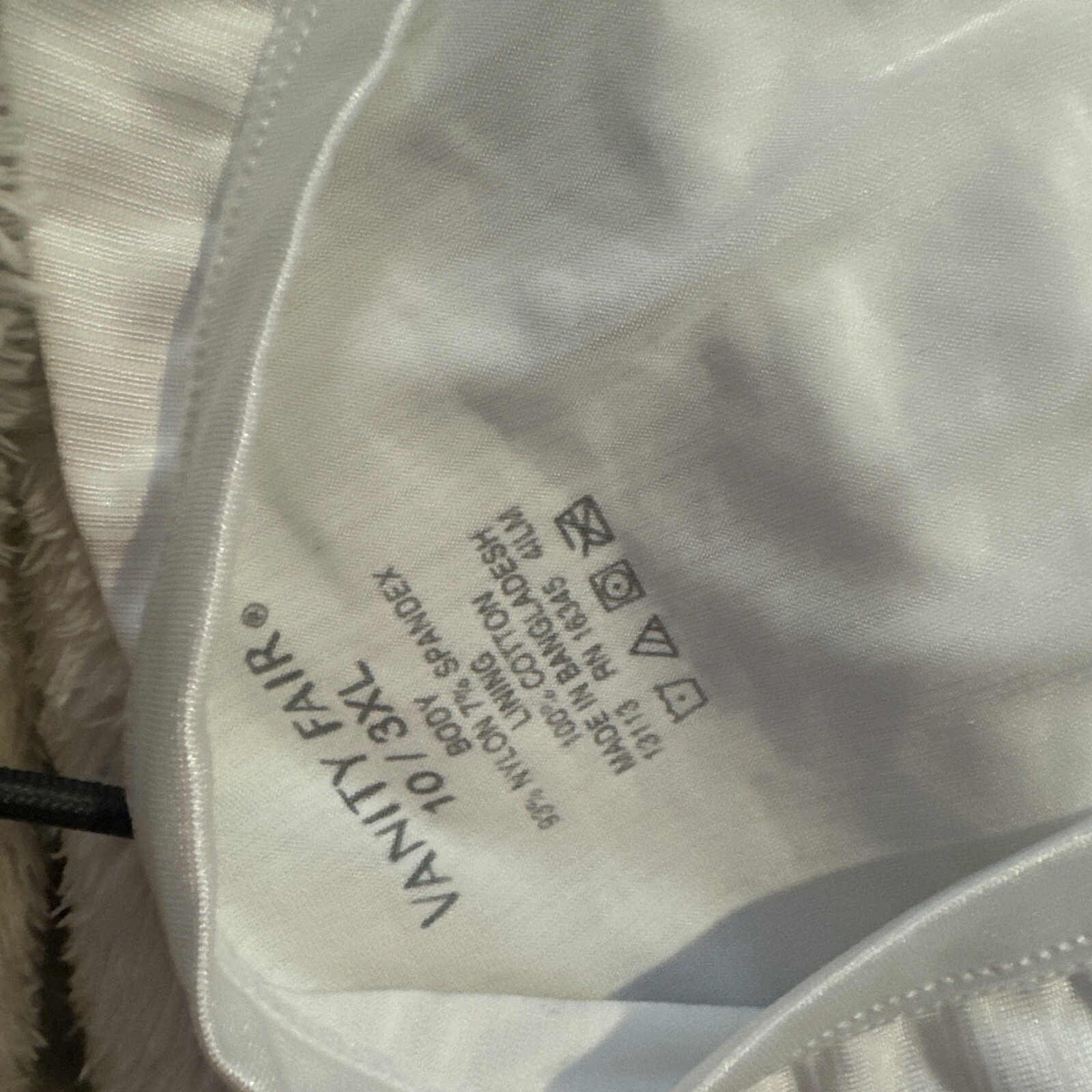 Vintage VANITY FAIR Brief PANTY WHITE Satin NYLON Stretch Second Skin 10/ 3XL