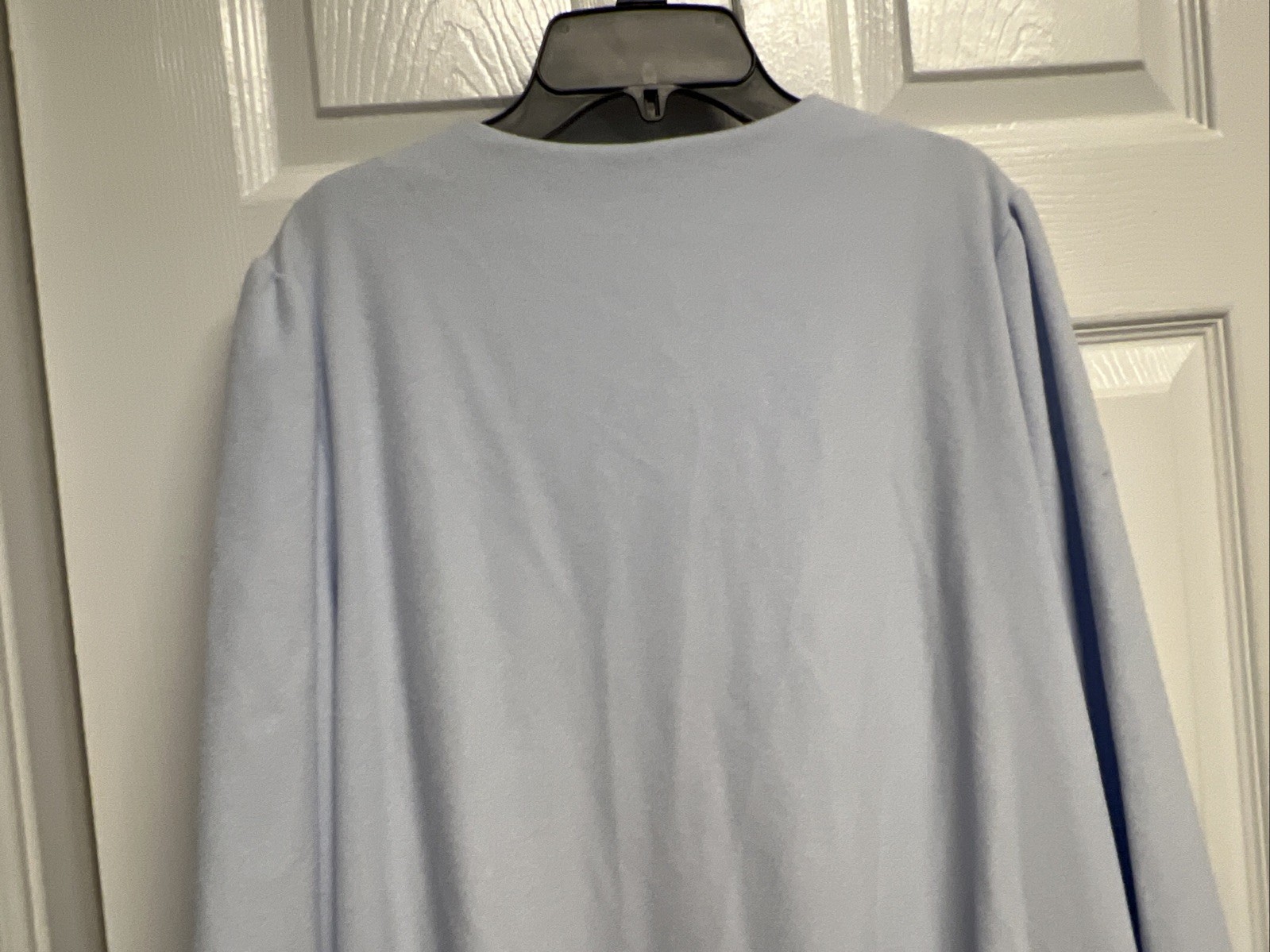 L NWT Vintage Shadowline Robe Pockets Front Half Zip Blue Polyvelva Fabric