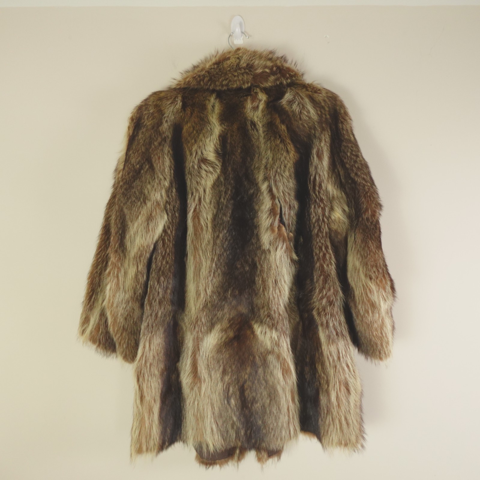 Vintage RM Taylor Co Genuine Raccoon Fur Coat Brown Full Length Women Swing Coat