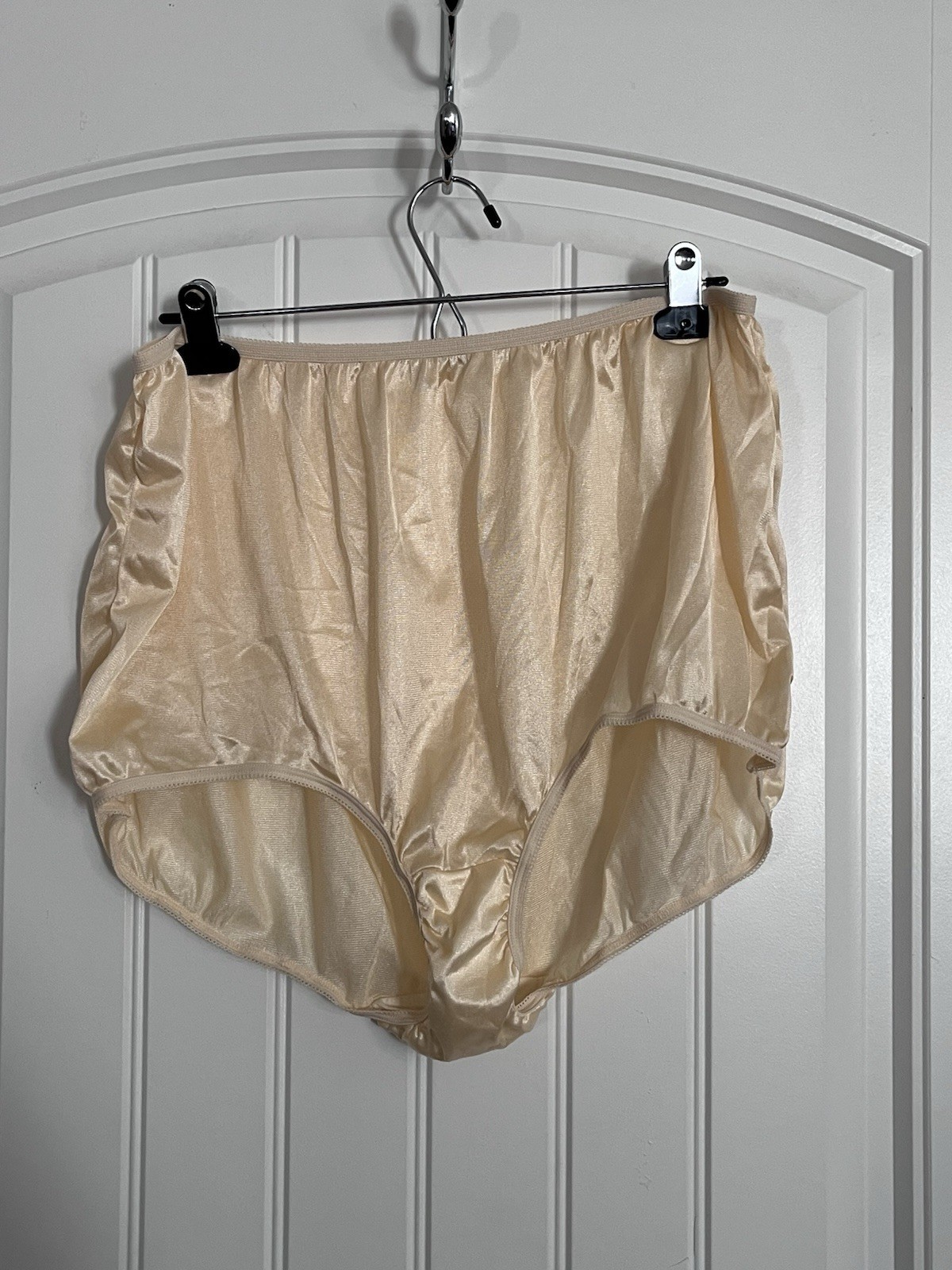 Vintage Nylon Granny Panty Plus Size 50/52 Lasting Comfort Beige Sheer Brief 557