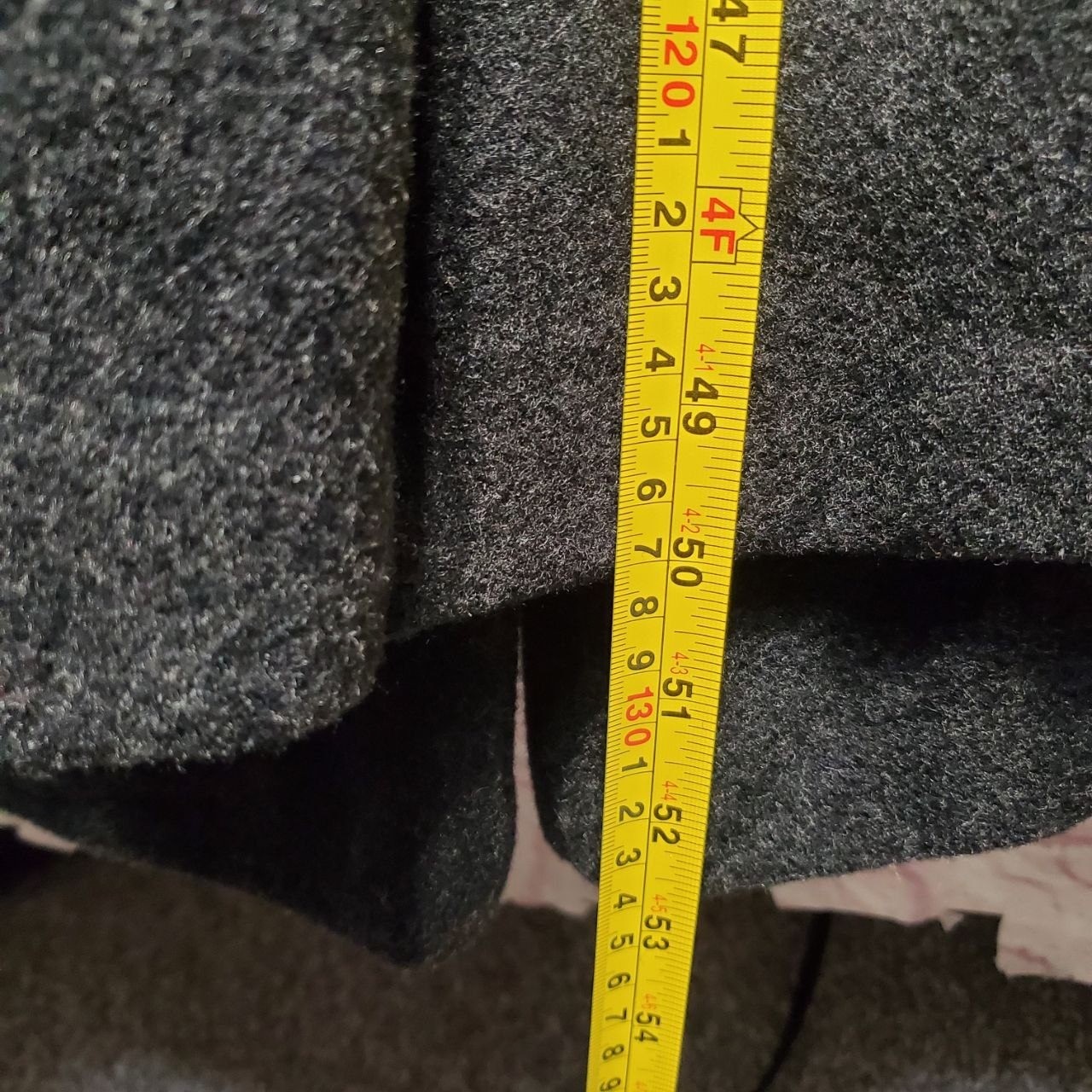 VTG Alorna Gray Wool Coat Trench Long Swing Velvet Trim Thick Warm USA Sz 16W