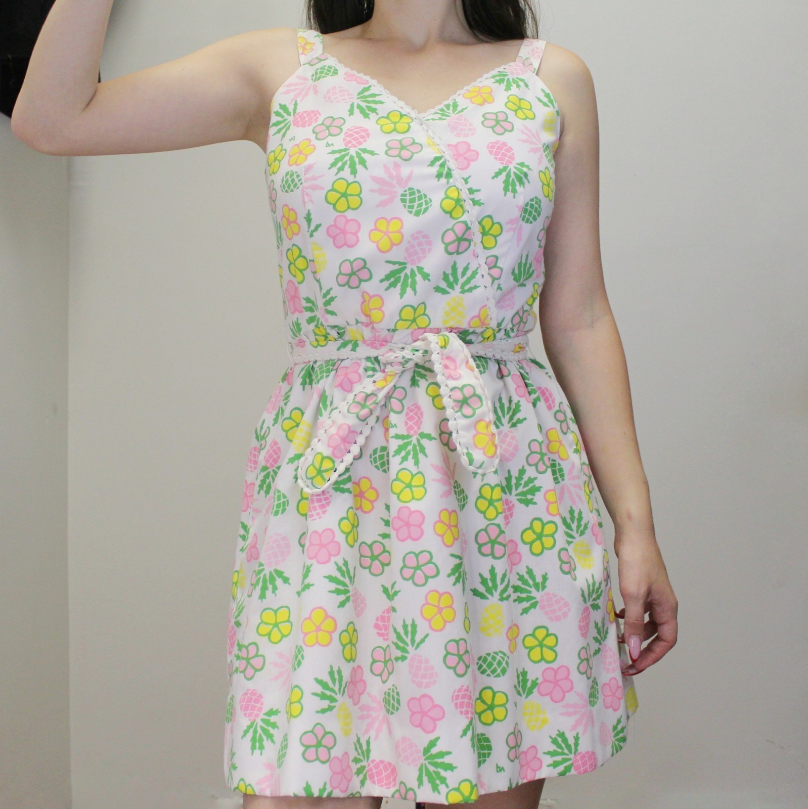 Vintage 60s Funky Floral Patterned Mod Belted Mini Dress by The Vested Gentress