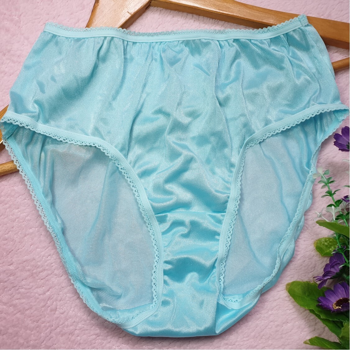 6 Pair Vintage Silky Panties 100% Nylon Sissy Sheer Briefs Size 6-7 Hip 35-39″