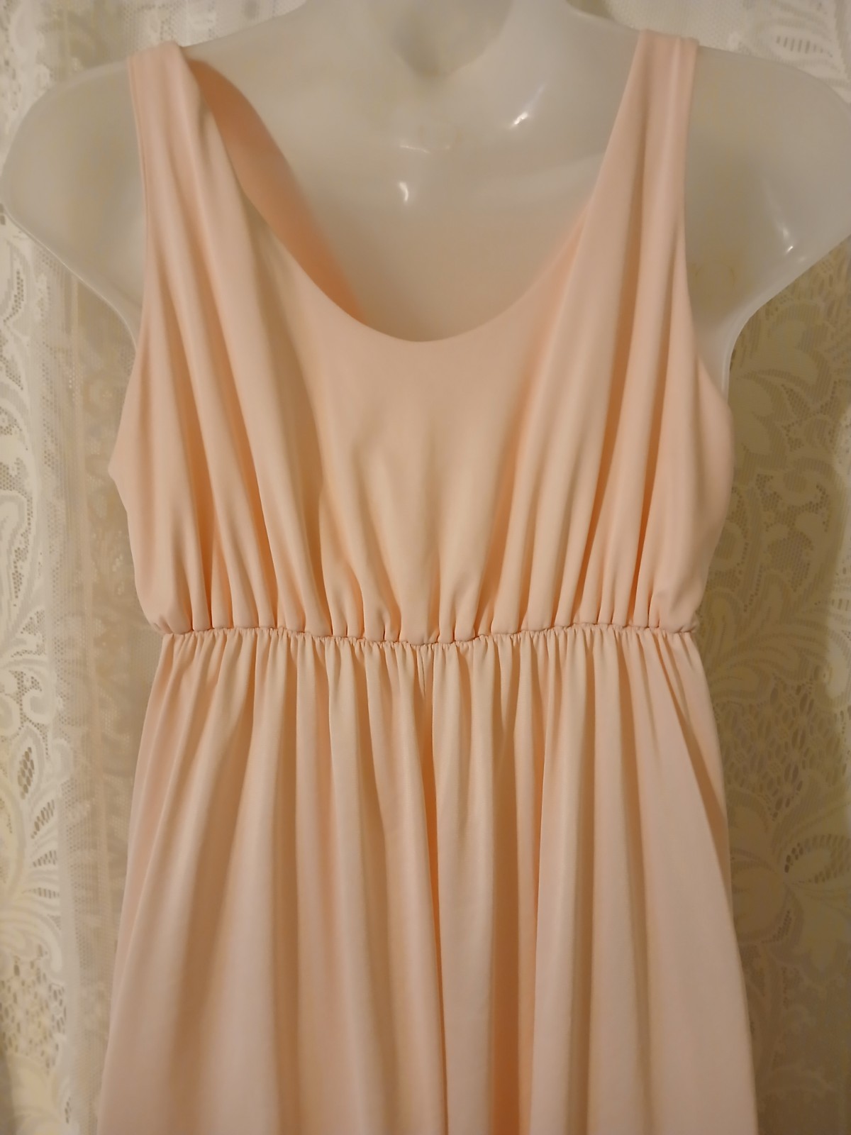 Vintage 60s Jenelle Of California Pink Empire Waistline Silky Nylon Nightgown M