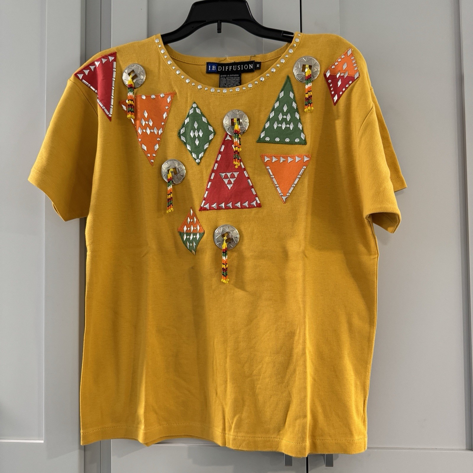 Vintage Womens 80s T-shirt Western Rodeo Cowgirl Country Festival Boxy Medium