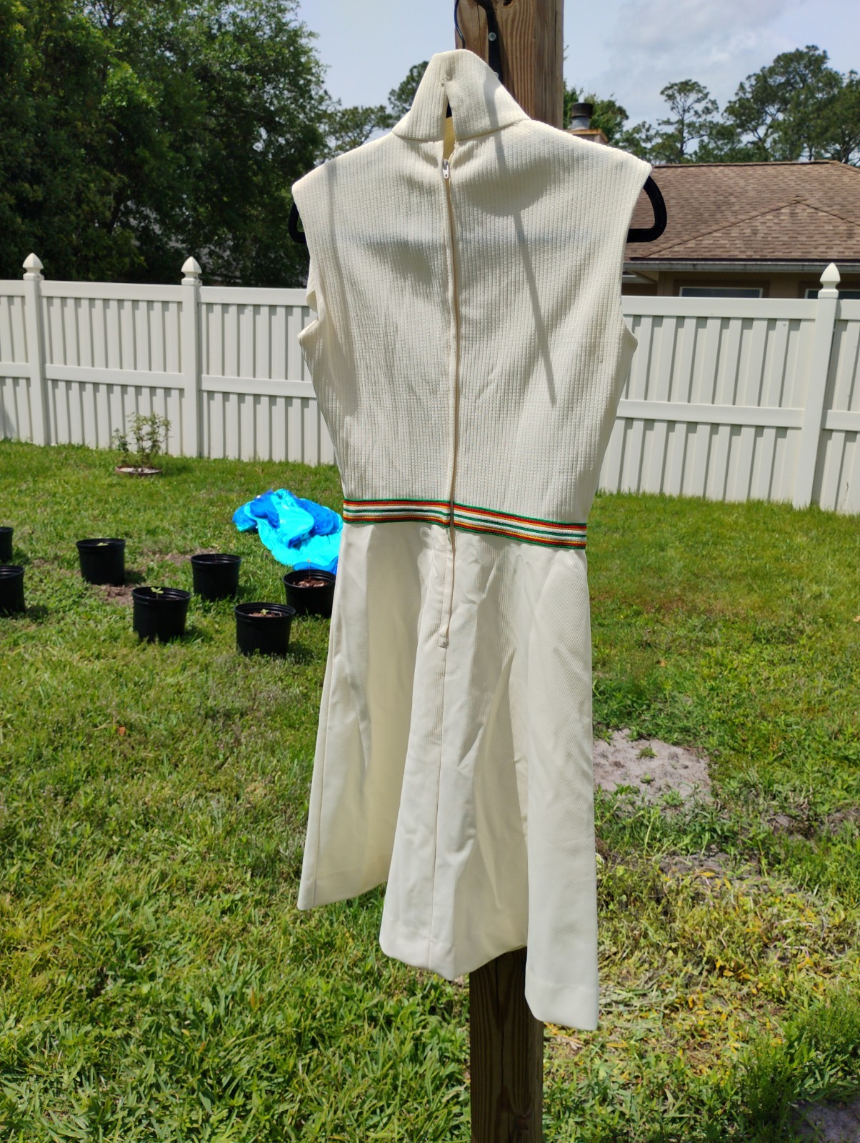 BLEEKER STREET vintage Dress 1960s/70sl Colored Belt, Turtle Neck Dress