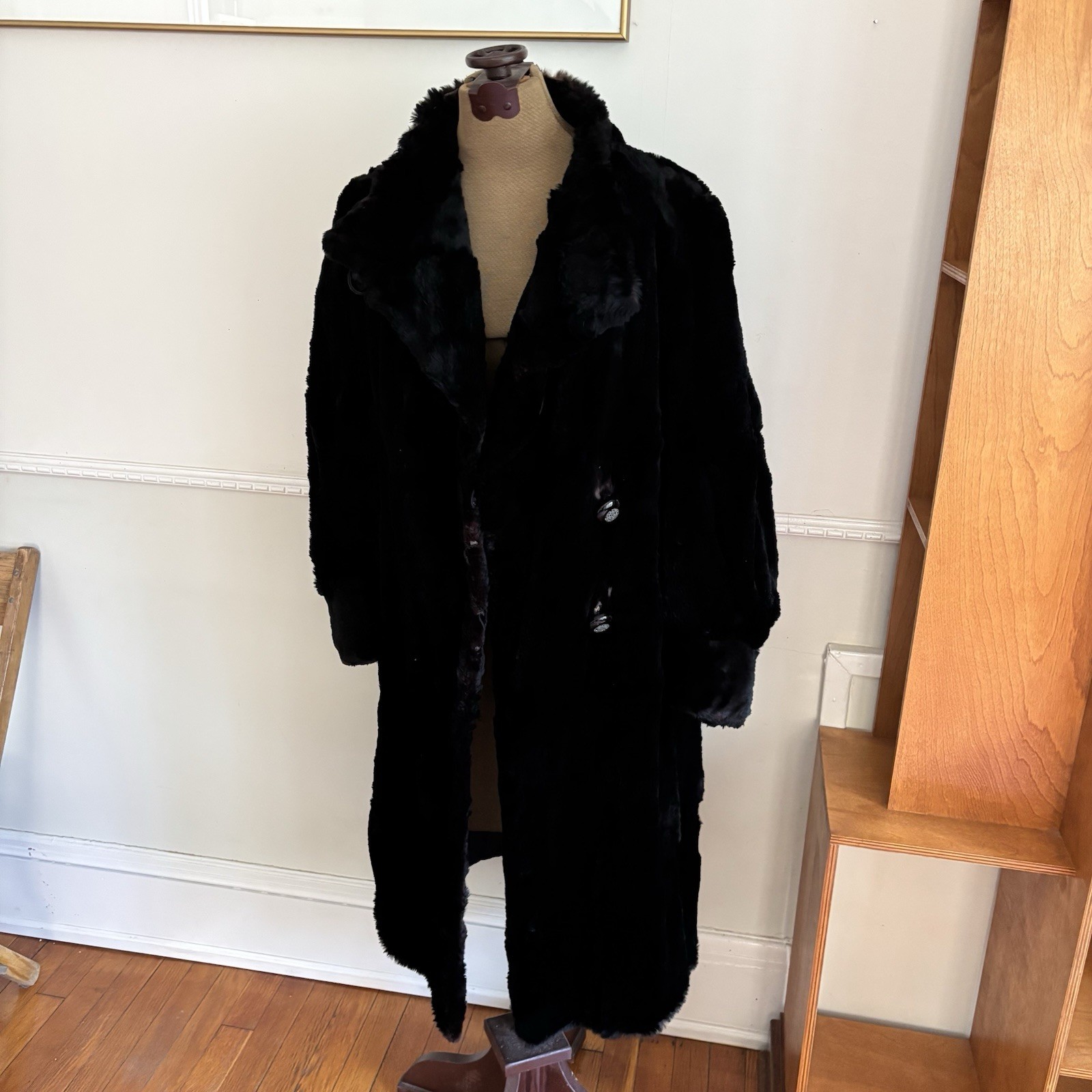 Vintage Antique Black Fur Jacket Overcoat Women’s As Is READ