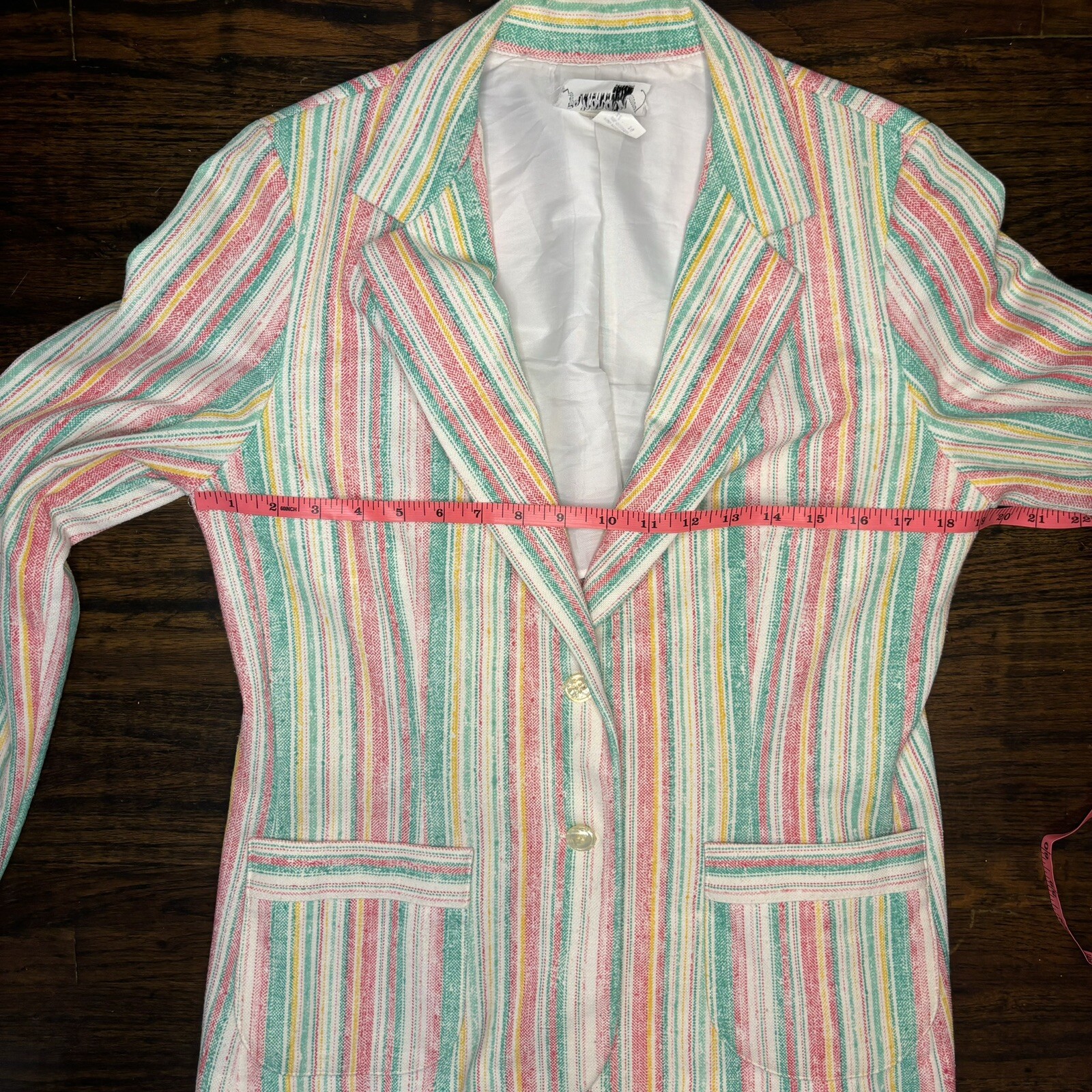 Vintage JO HARDIN Multicolor Blazer Sz 14 Women Professional Brunch Work Office