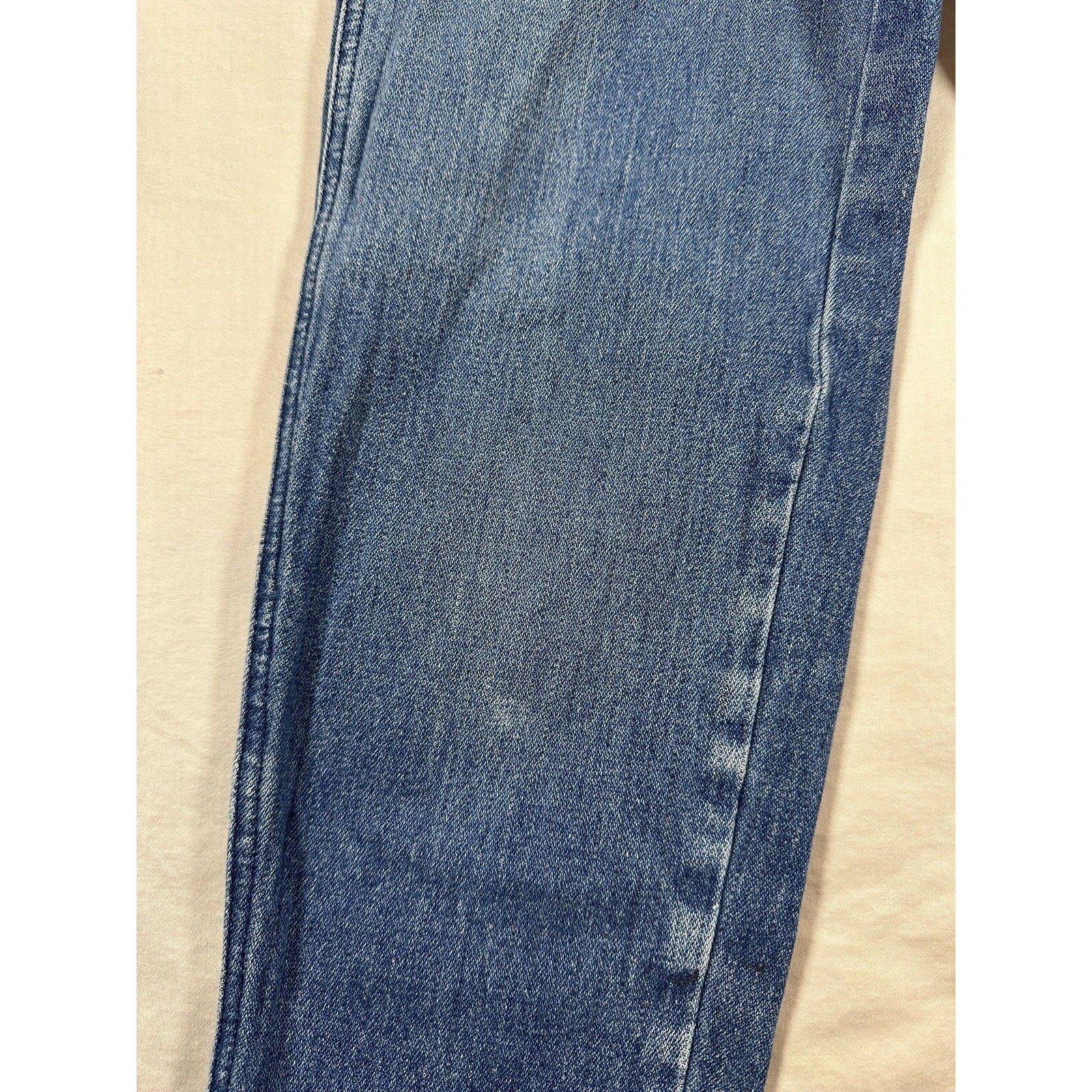 Vintage Jordache High Waisted Tapered Leg Blue Denim Jeans Ankle Zip 24 Waist 28
