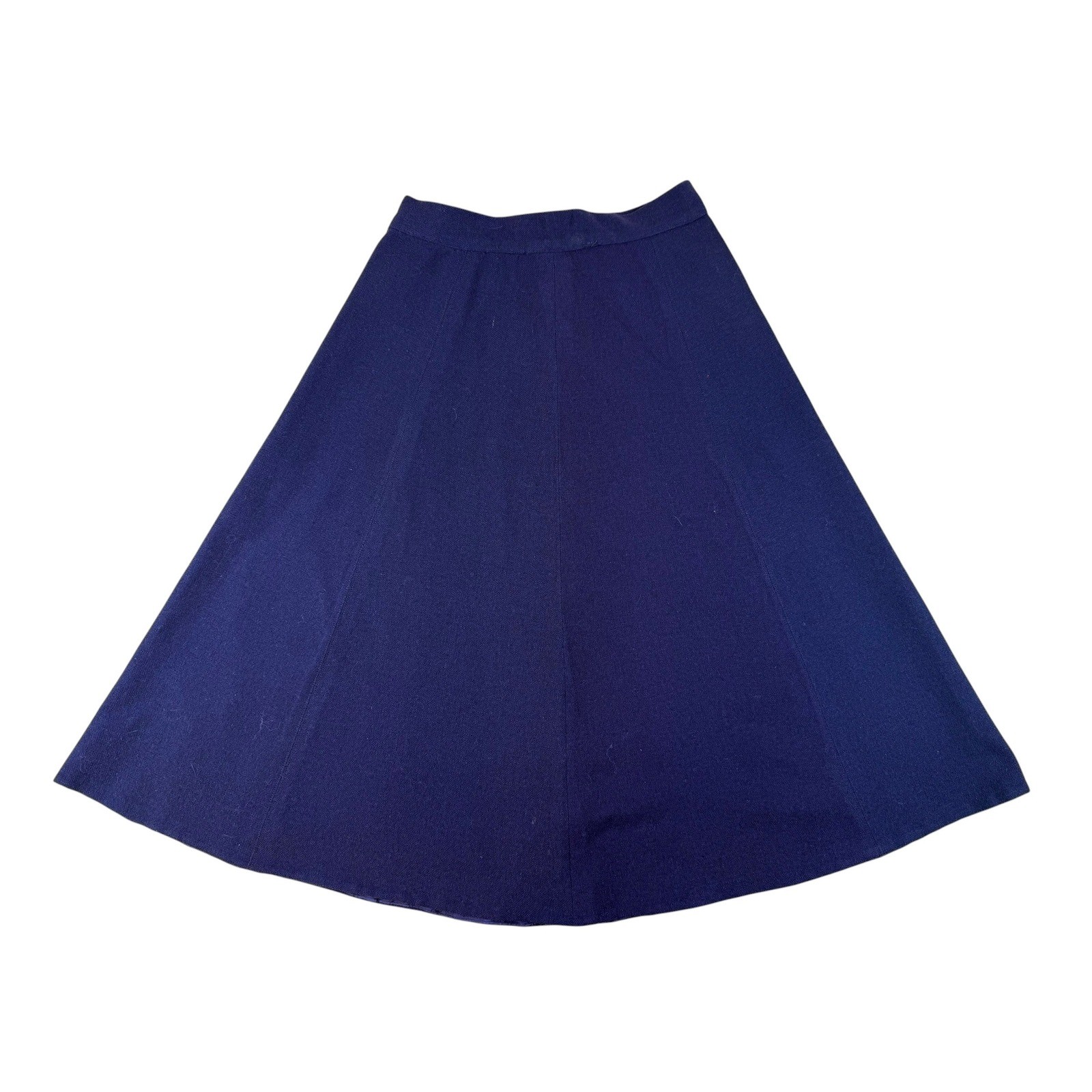 Vera Maxwell Small Vintage A-Line Midi Skirt Wool Purple Paneled