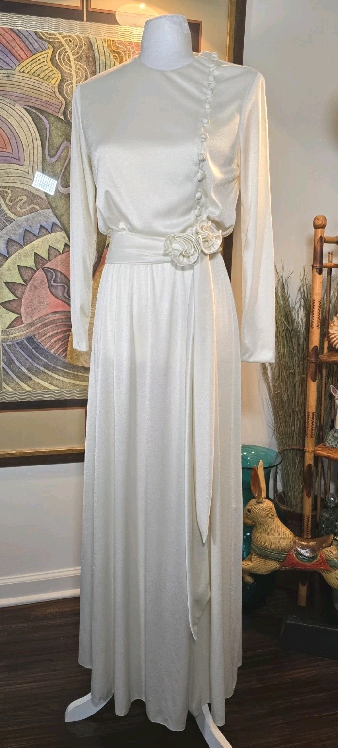Vtg Emma Domb Dress 40s Sophistication Inspired Ivory