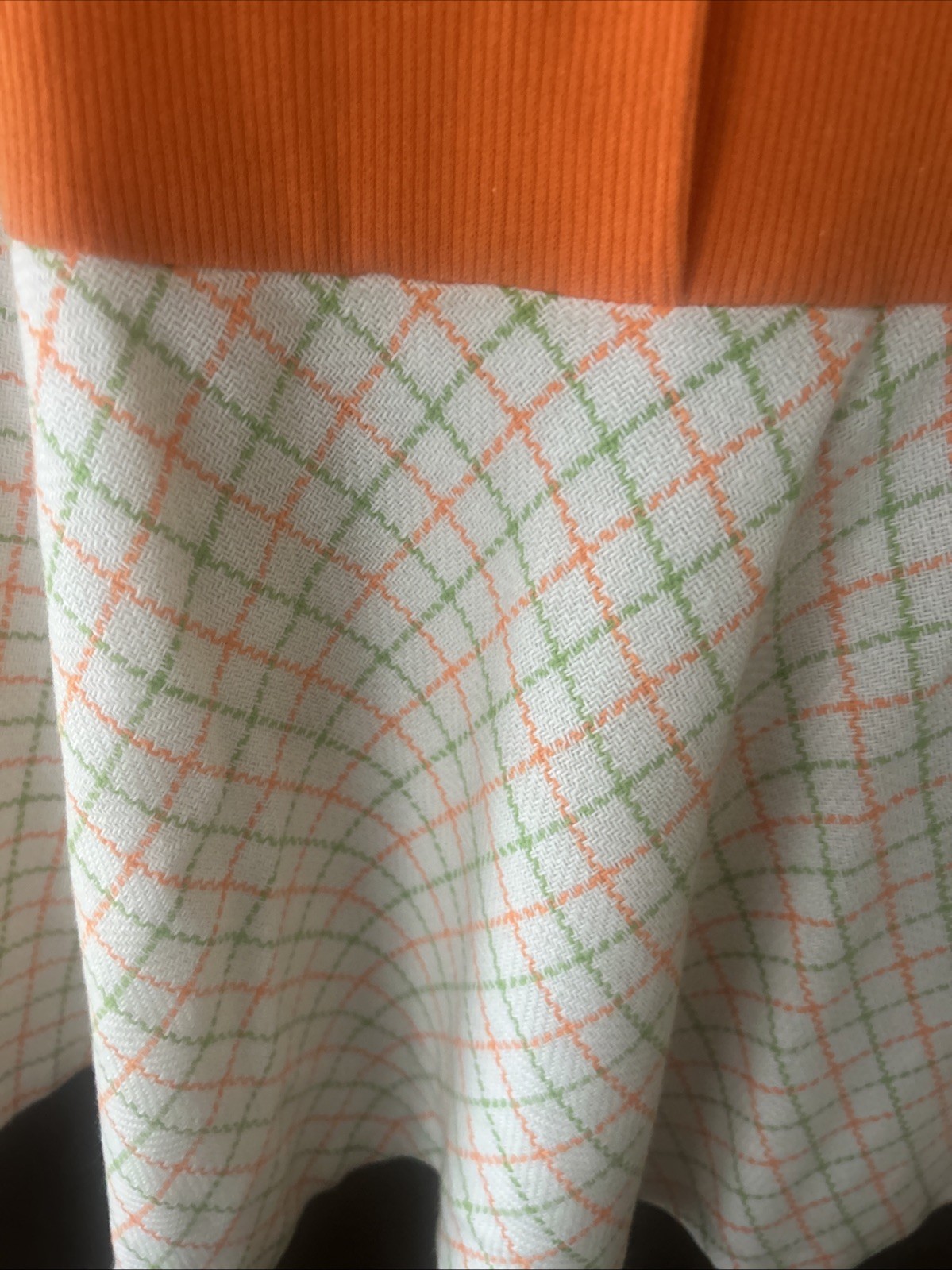 1960s vintage BeeDee JRS Shift Dress Orange And Plaid Original Paper Tags Sz 15