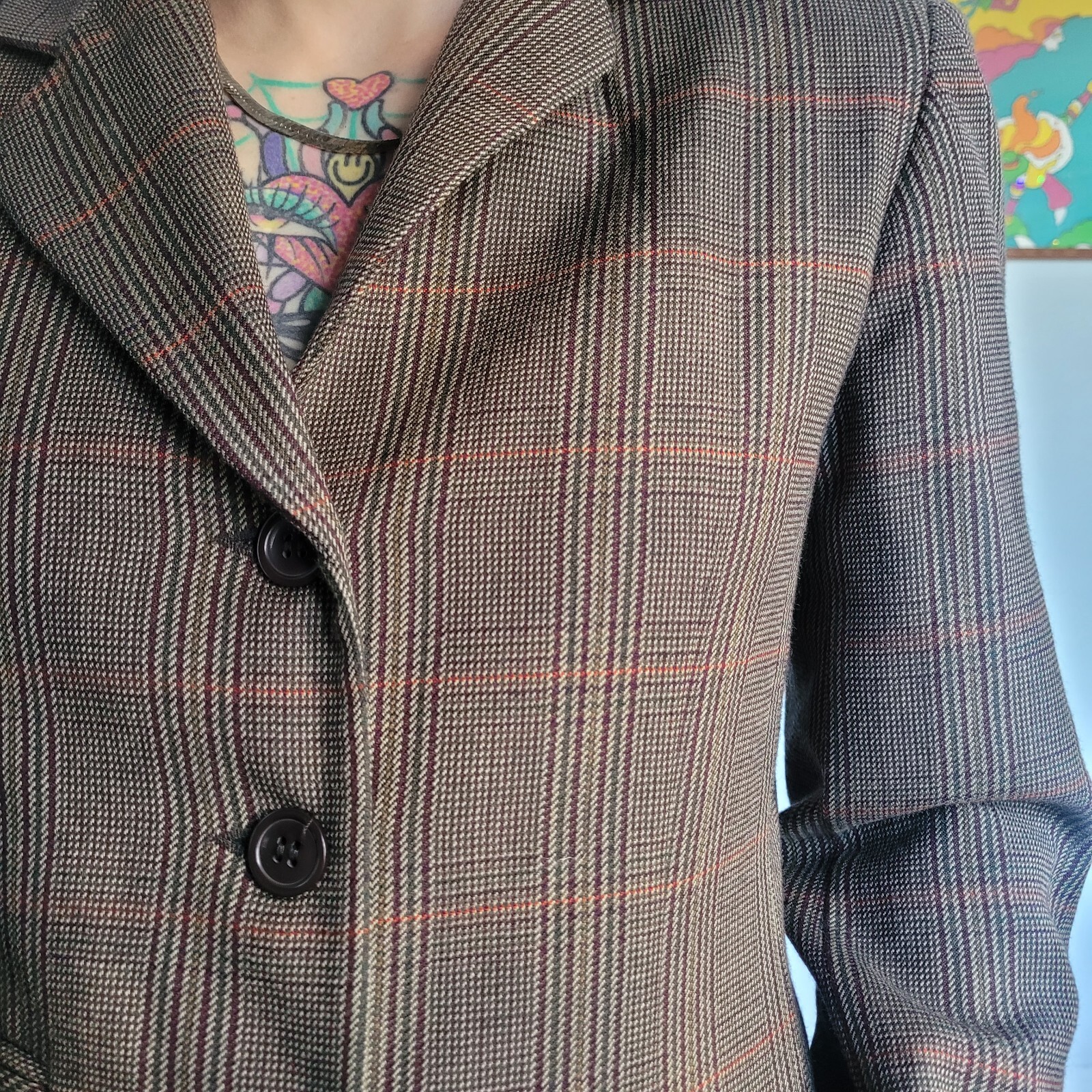 Vintage 70s Bridgetown Collection Russian Made Brown/orange Wool Blazer 8