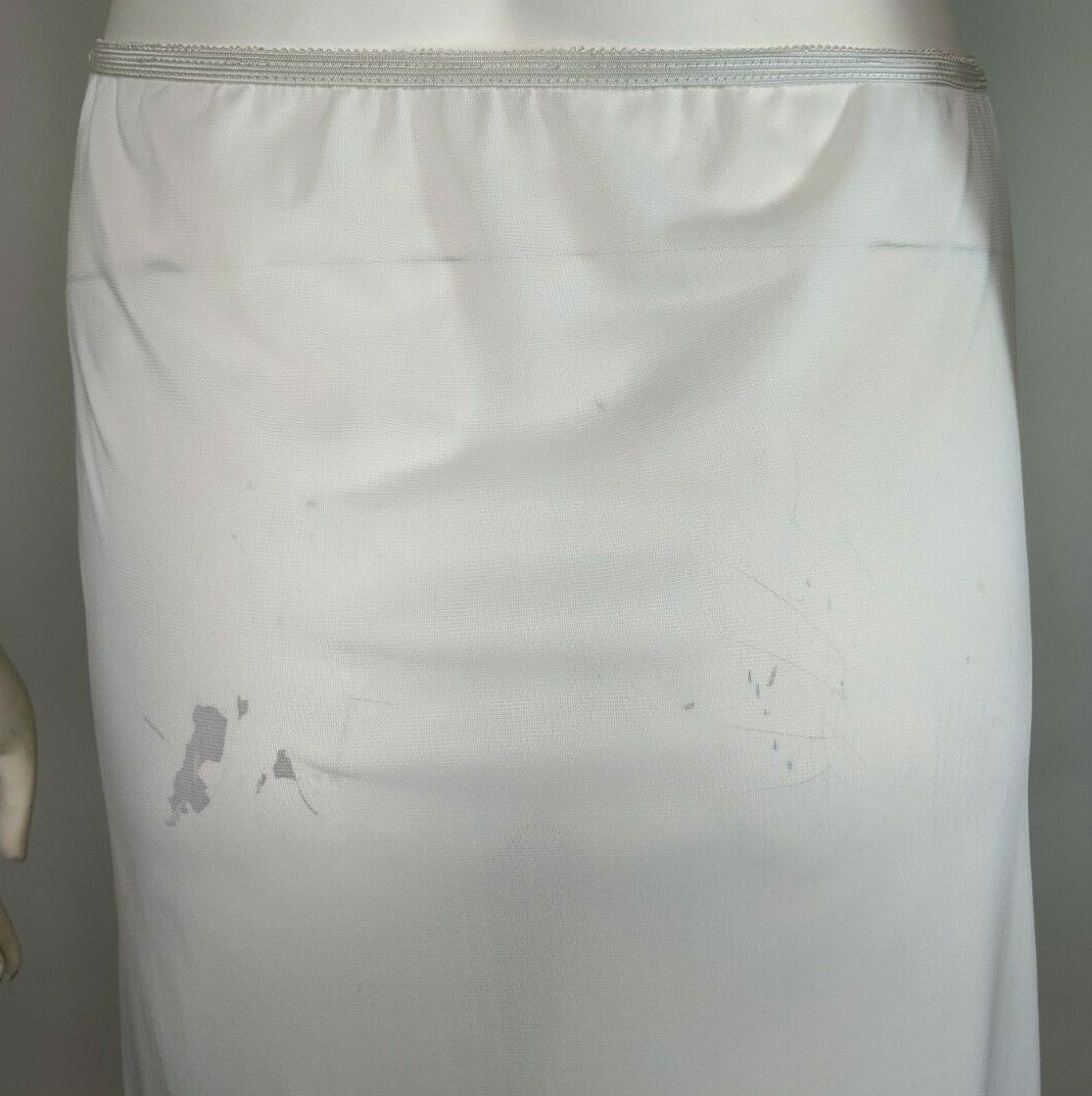 Vintage Slip Half Lingerie Embroidery White Skirt Floral Lace S Undergarment Vtg