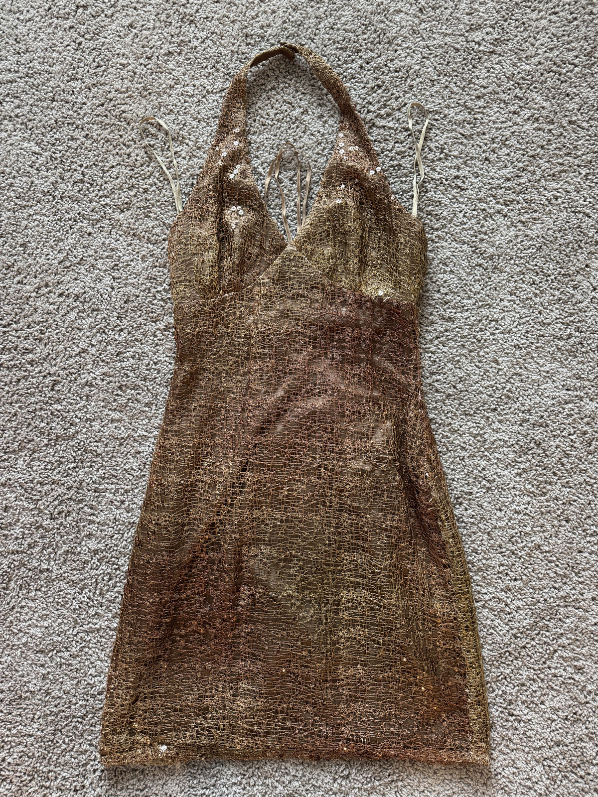Vintage Kay Unger Sequin Backless Dress