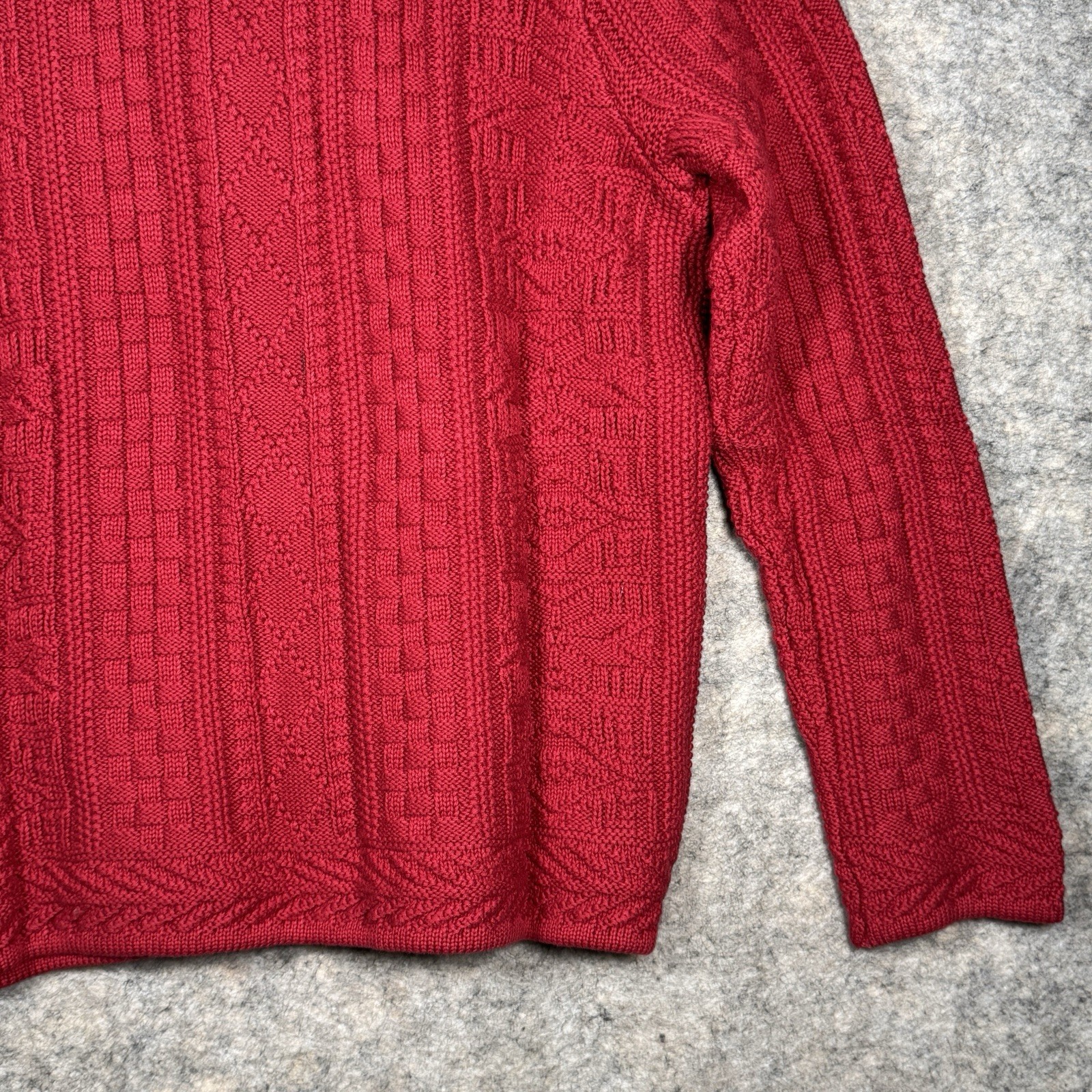 Vintage Womens LL Bean Red Button Up Cardigan Sweater Size M 19×24 100% Cotton