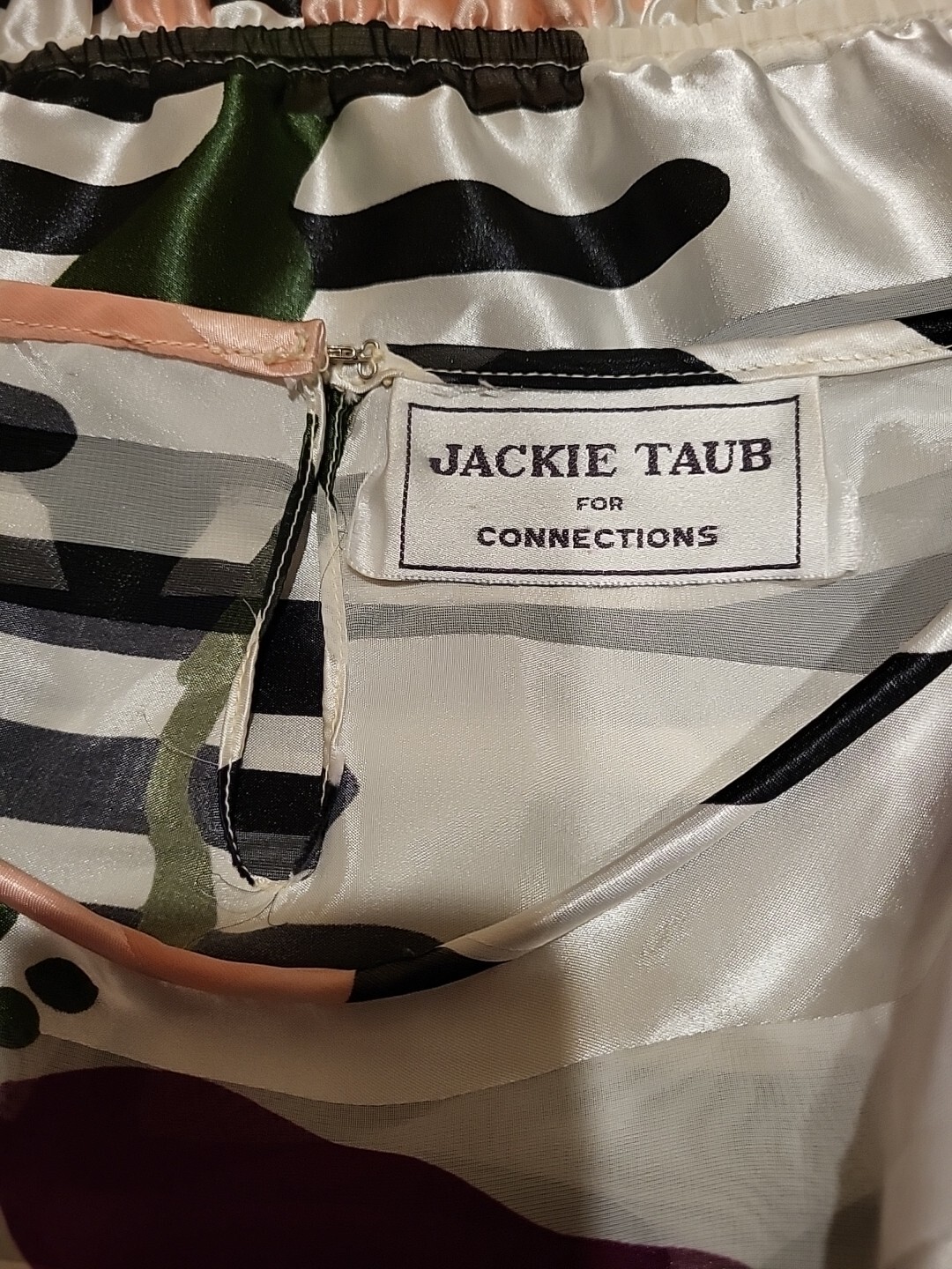 Jackie Taub Womens Dress Multicolor Striped Midi 3/4 Sleeve size 10 vintage