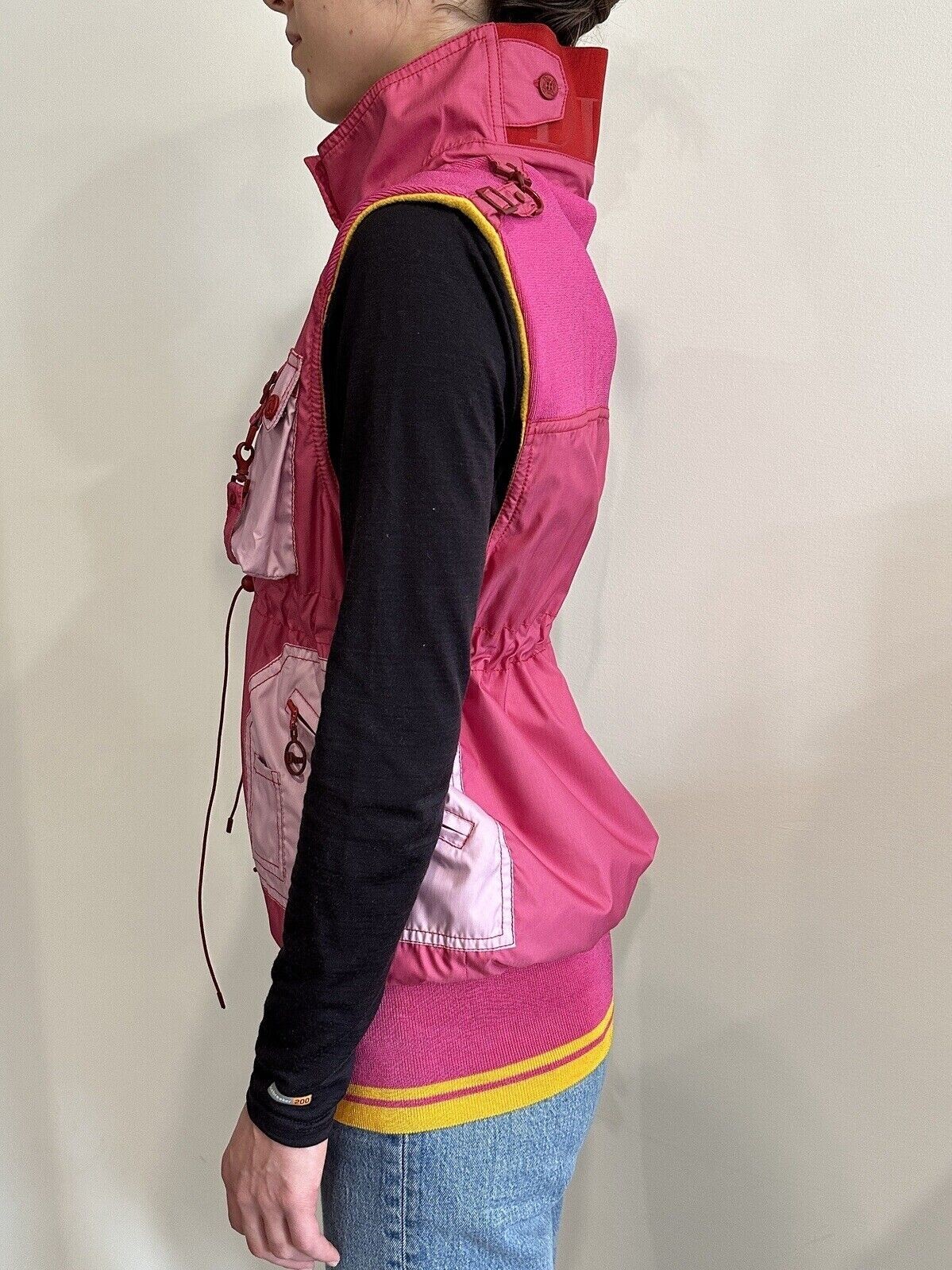DDP Vintage Christian Dior Boutique Y2K Parachute Women Zip Vest Archive sz US8