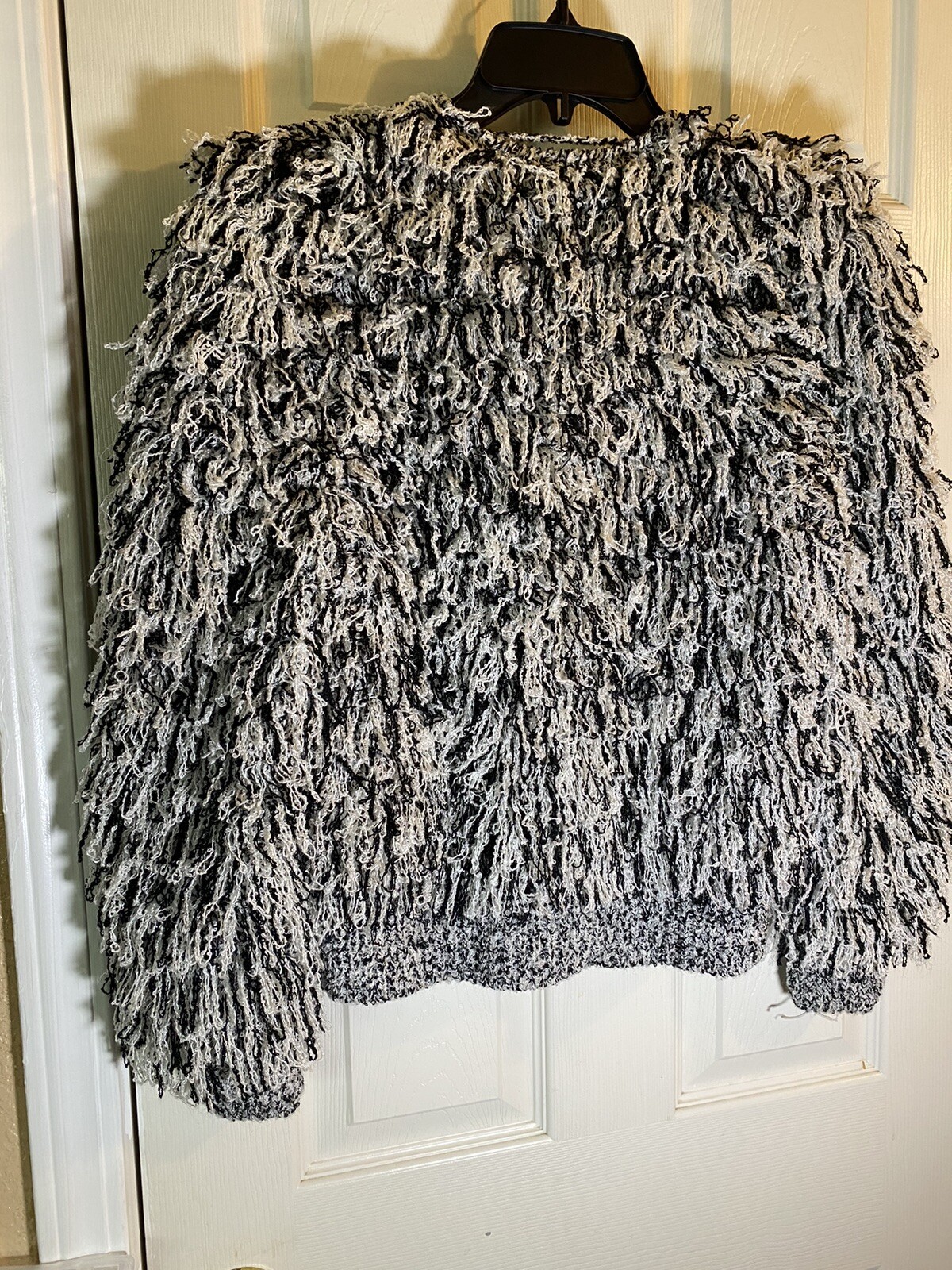 Vintage SIDE EFFECTS Hand Crochet Sweater Women Small Eyelash Knit Fluffy Fuzzy
