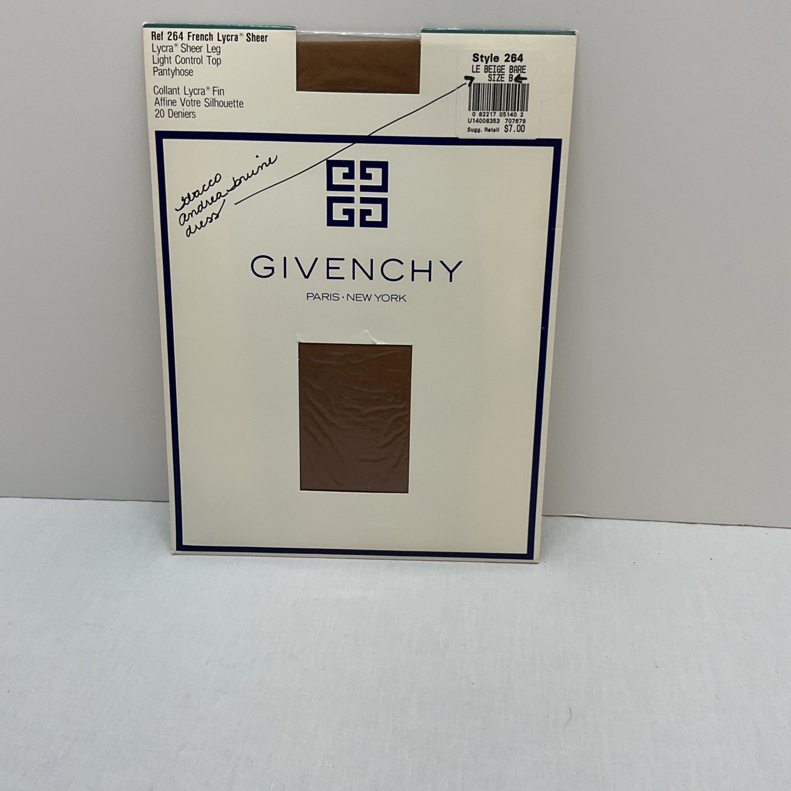 Givench Vintage French Lycra Sheer Stockings Ref 264 Le Beige Bare NWT