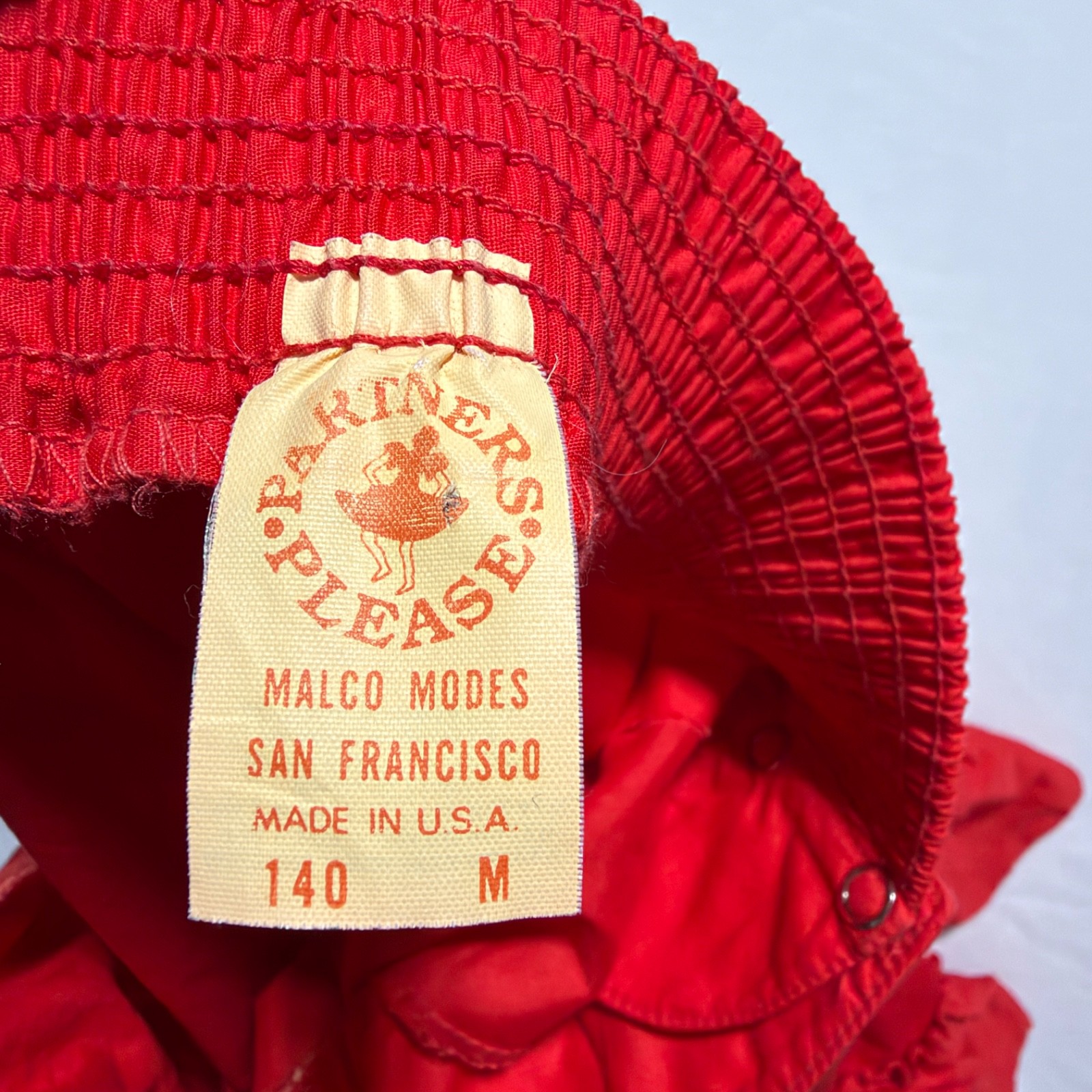 Partners Please Malco Modes Red Square Dance Skirt Size M Tiered Ruffle Vtg