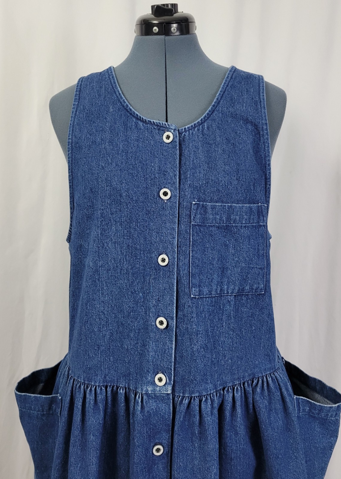 Vintage You Too Babes Denim Jumper w Dropwaist & Pockets Size 13