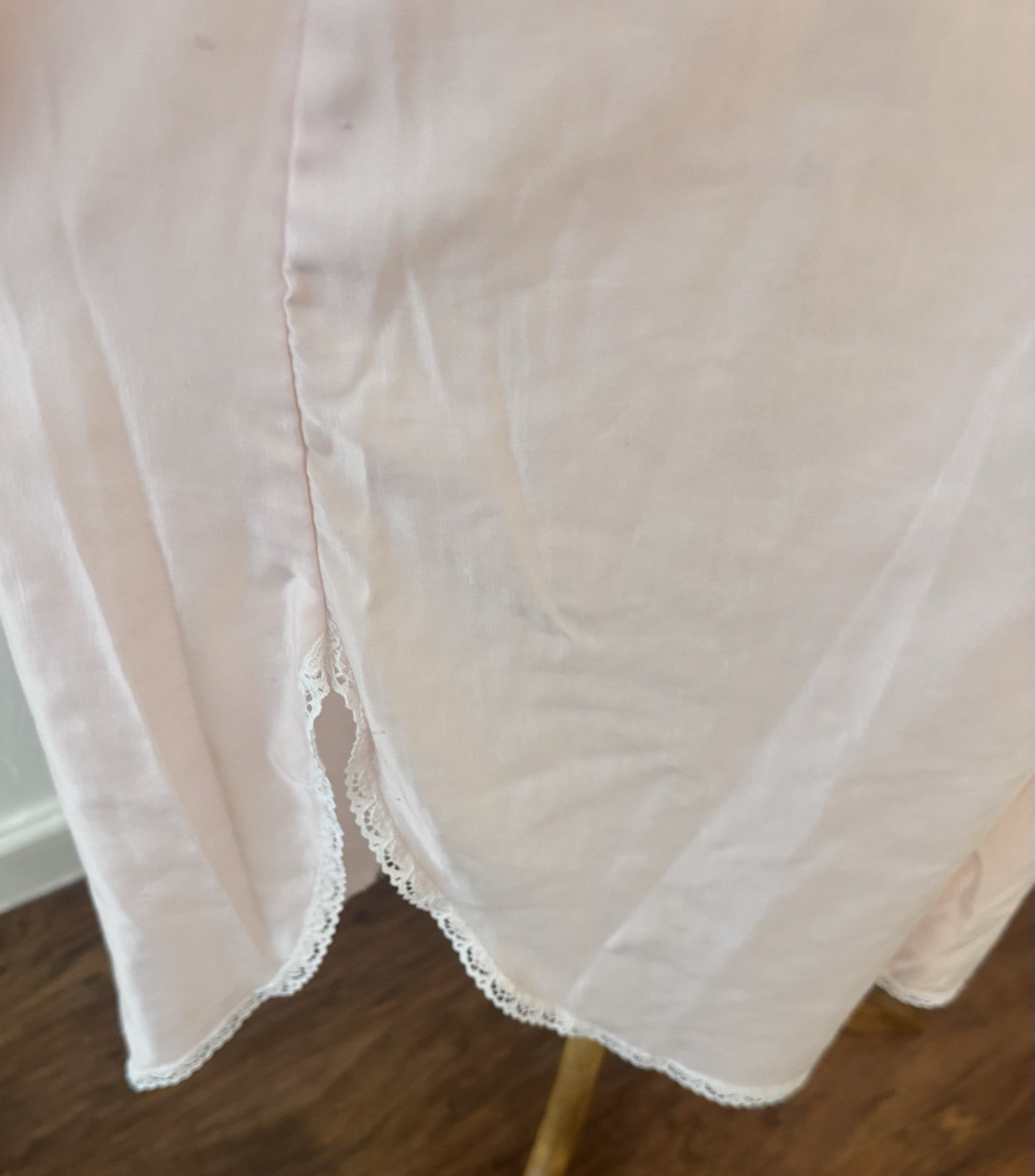Vintage Lily of France Pink Lace Ruffle Nightgown Long Sleeve Cottagecore Me