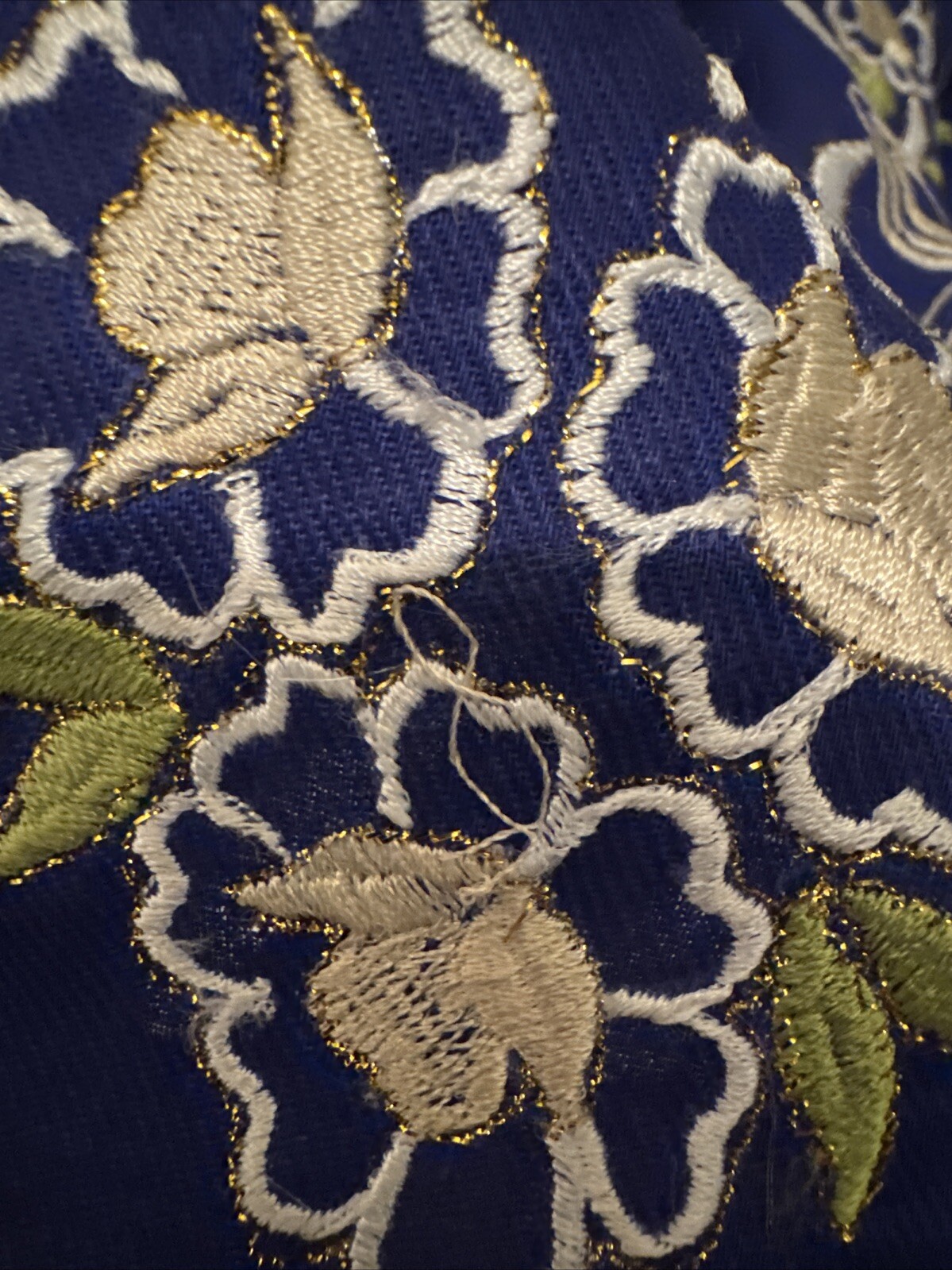 VTG Made Exclusively For Tesoro’s Philippines Embroidered Lines Blue Dress 10