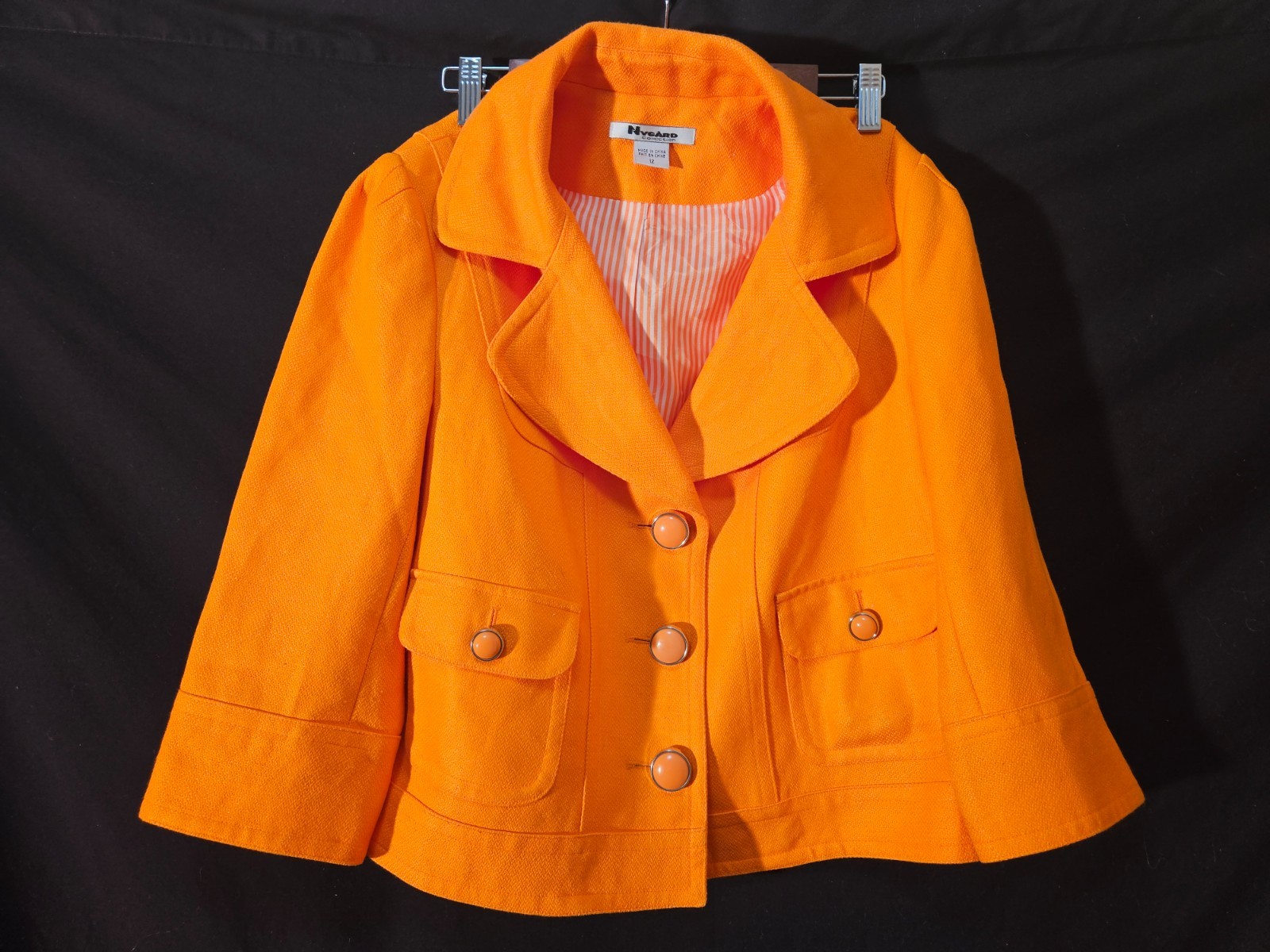 Vintage Nygard Collection Orange Cropped Blazer 1960s Mod Style Jacket GoGo