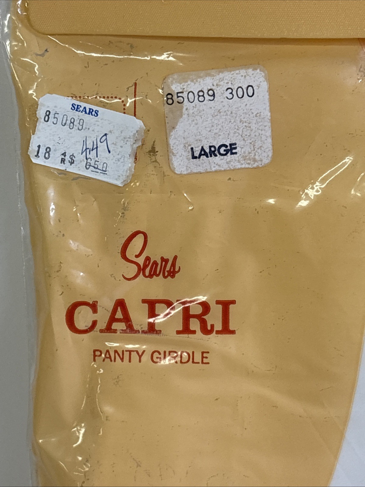 Vintage Sears Capri Panty Girdle Below Knee Length Size Large Nylon & Spandex