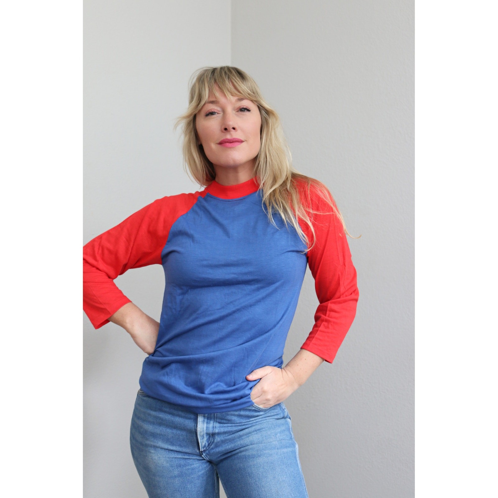 1970’s Deadstock Vintage USA Made Baseball Raglan Shirt Women’s MD LG XL Men’s