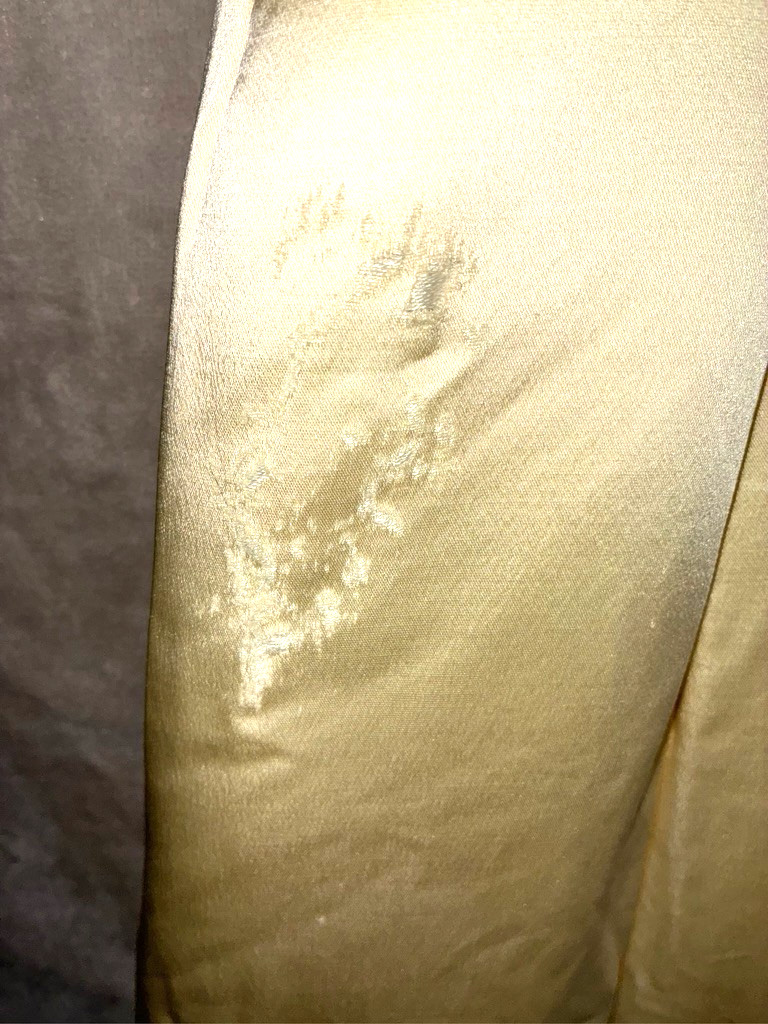 VTG 50’s 60’s Formal Women’s Gown Butter Yellow S Sleeveless Embellished Lined