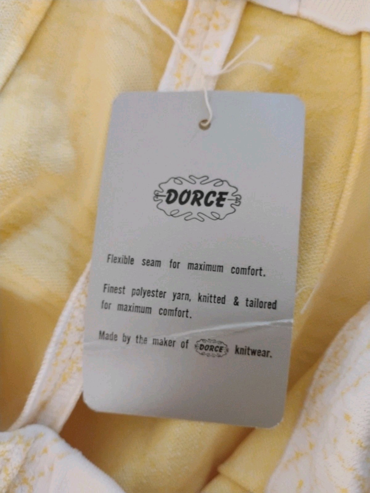 Vintage Womens Dorce Size 10 Yellow Polyester Elastic Waist Straight Leg