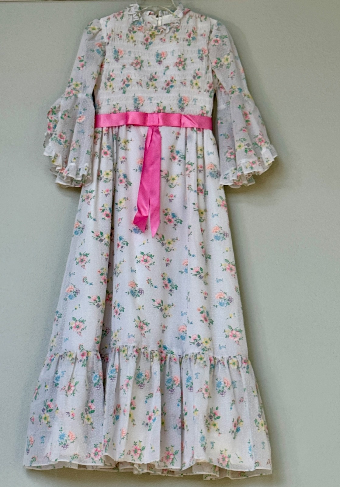 Vintage 60′ 70’s Prairie Maxi Dress mint condition Small