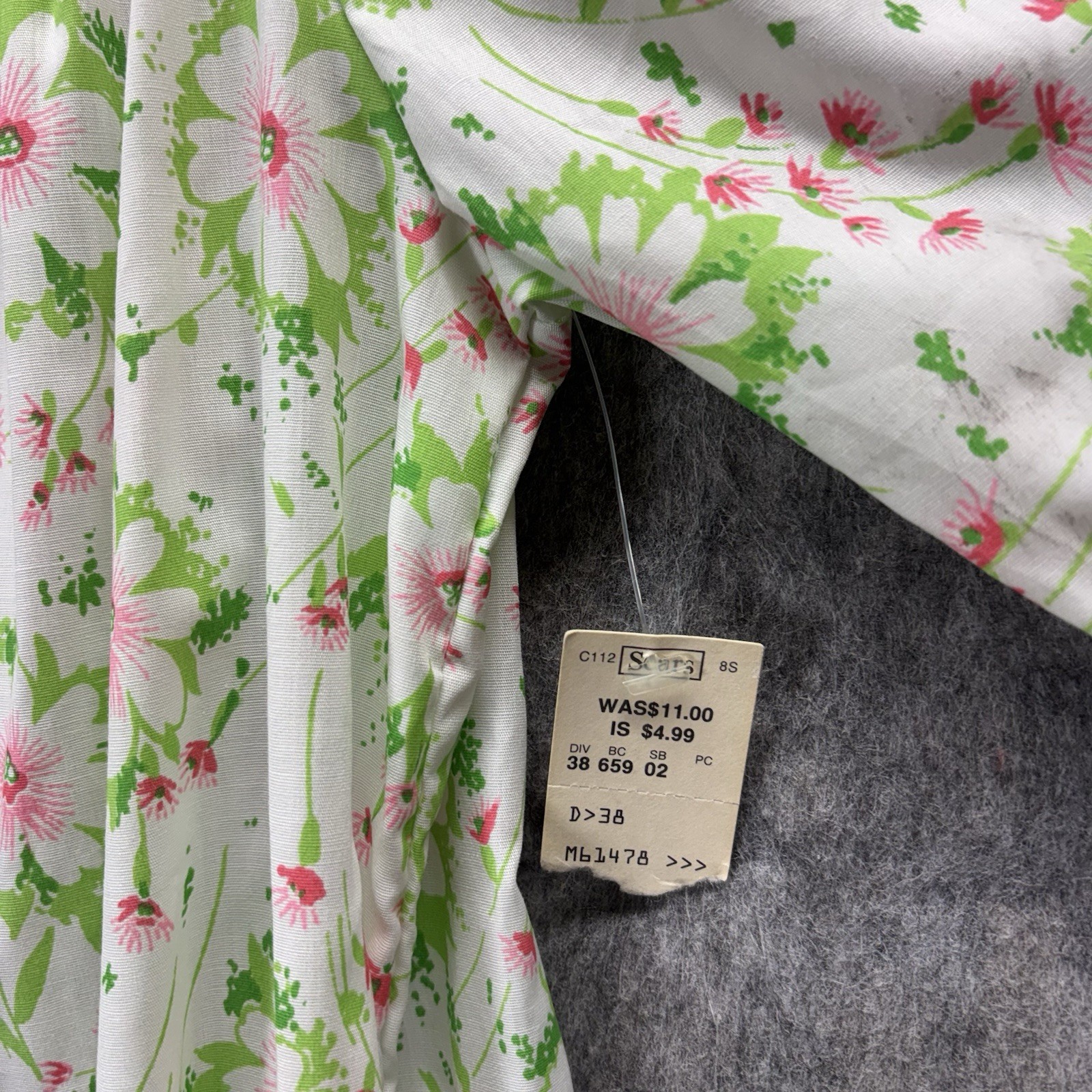 True Vintage 1970s Sears House Coat Dress Women’s Small Mod Madmen Green Floral
