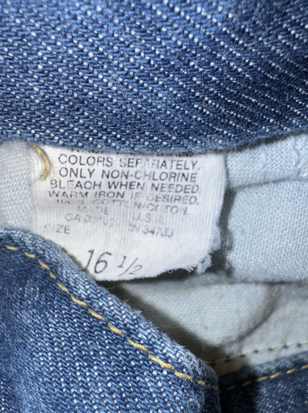 30 X 25 Lee Jeans Original Empire Waist Baggy, Blue Slash Pocket, 1970 USA